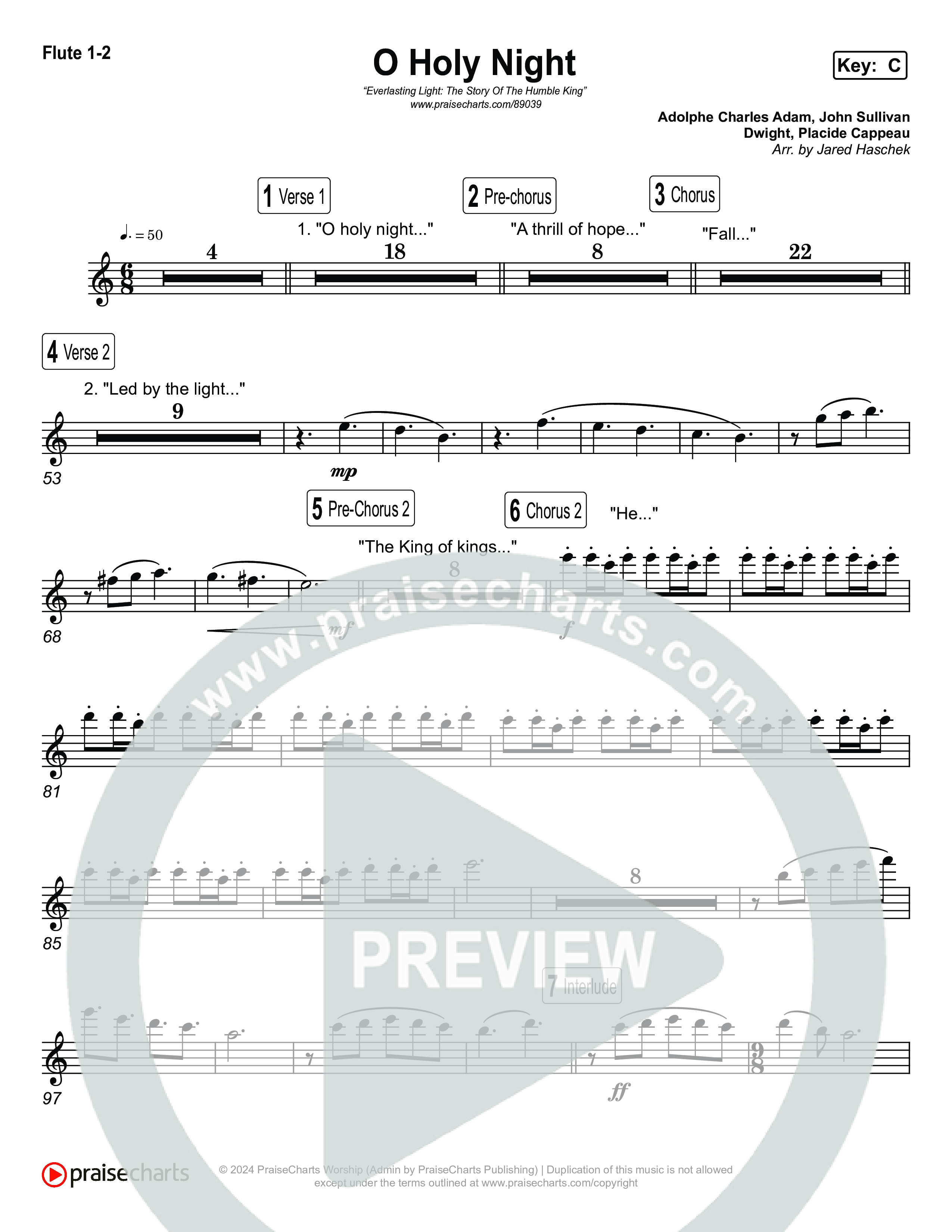 O Holy Night Flute 1,2 (Museum Of The Bible / Arr. Jared Haschek)