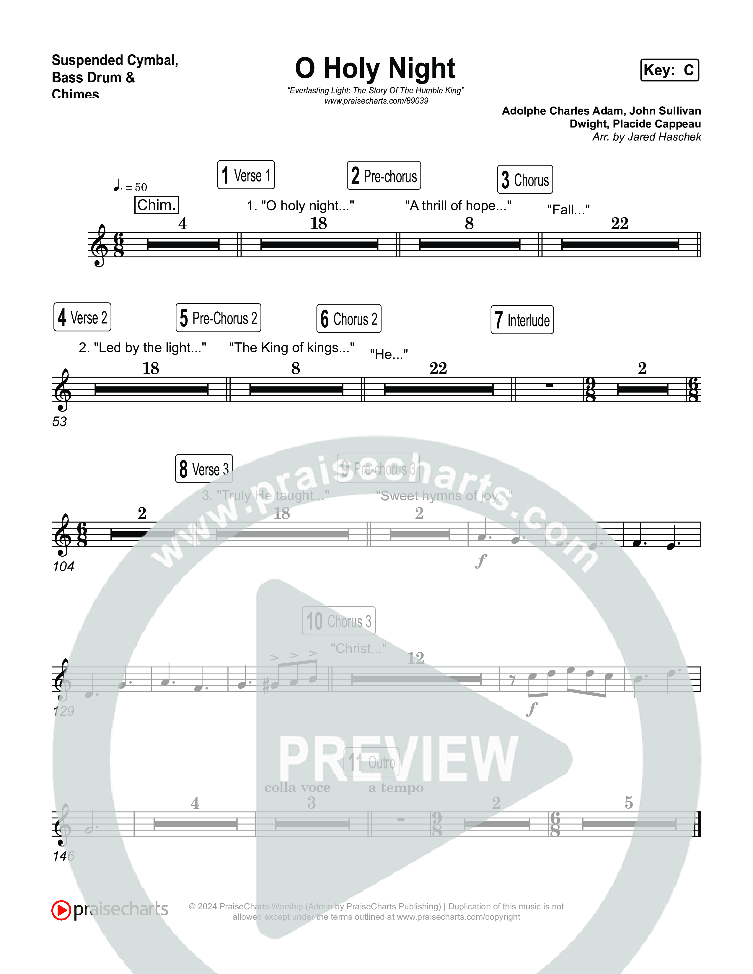 O Holy Night Percussion (Museum Of The Bible / Arr. Jared Haschek)