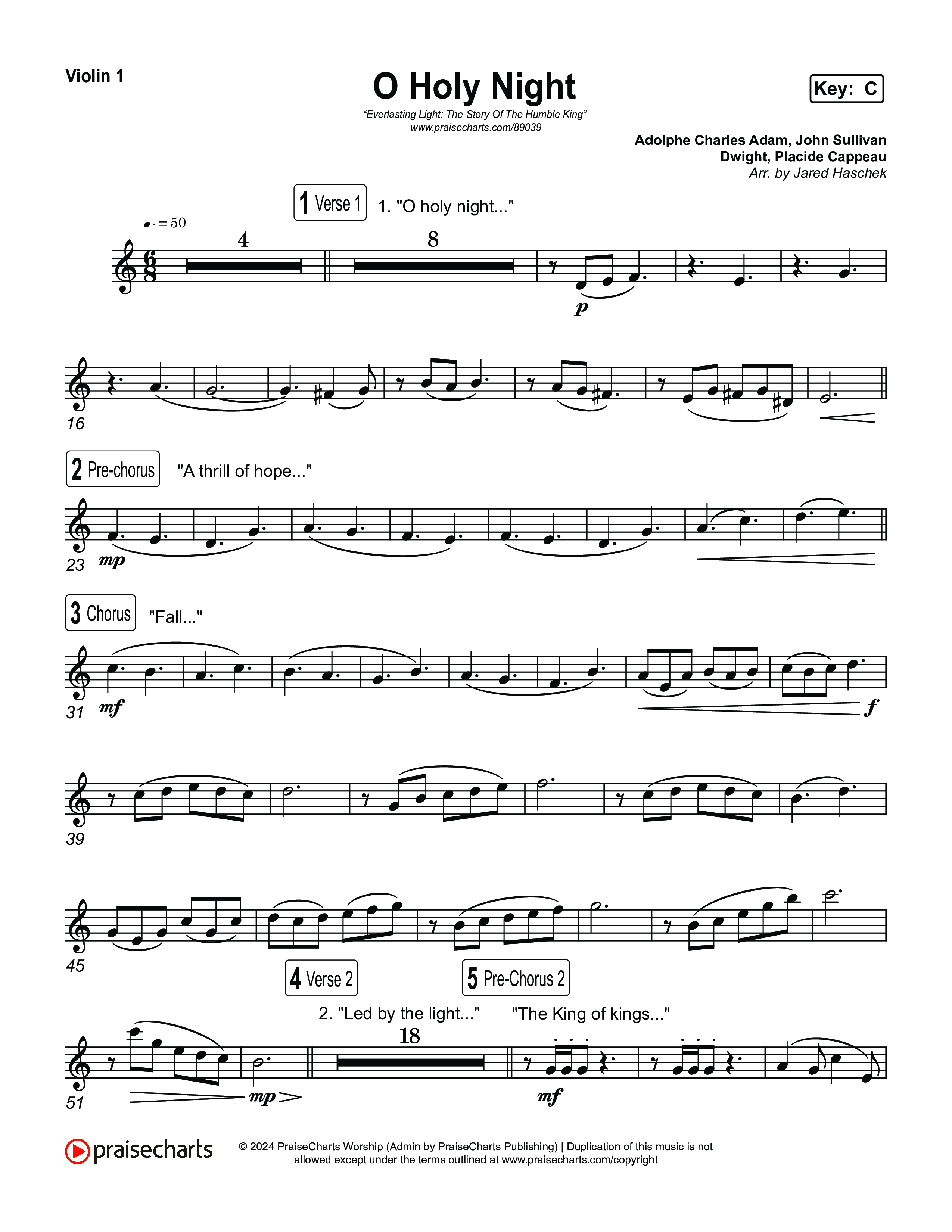 O Holy Night String Pack (Museum Of The Bible / Arr. Jared Haschek)