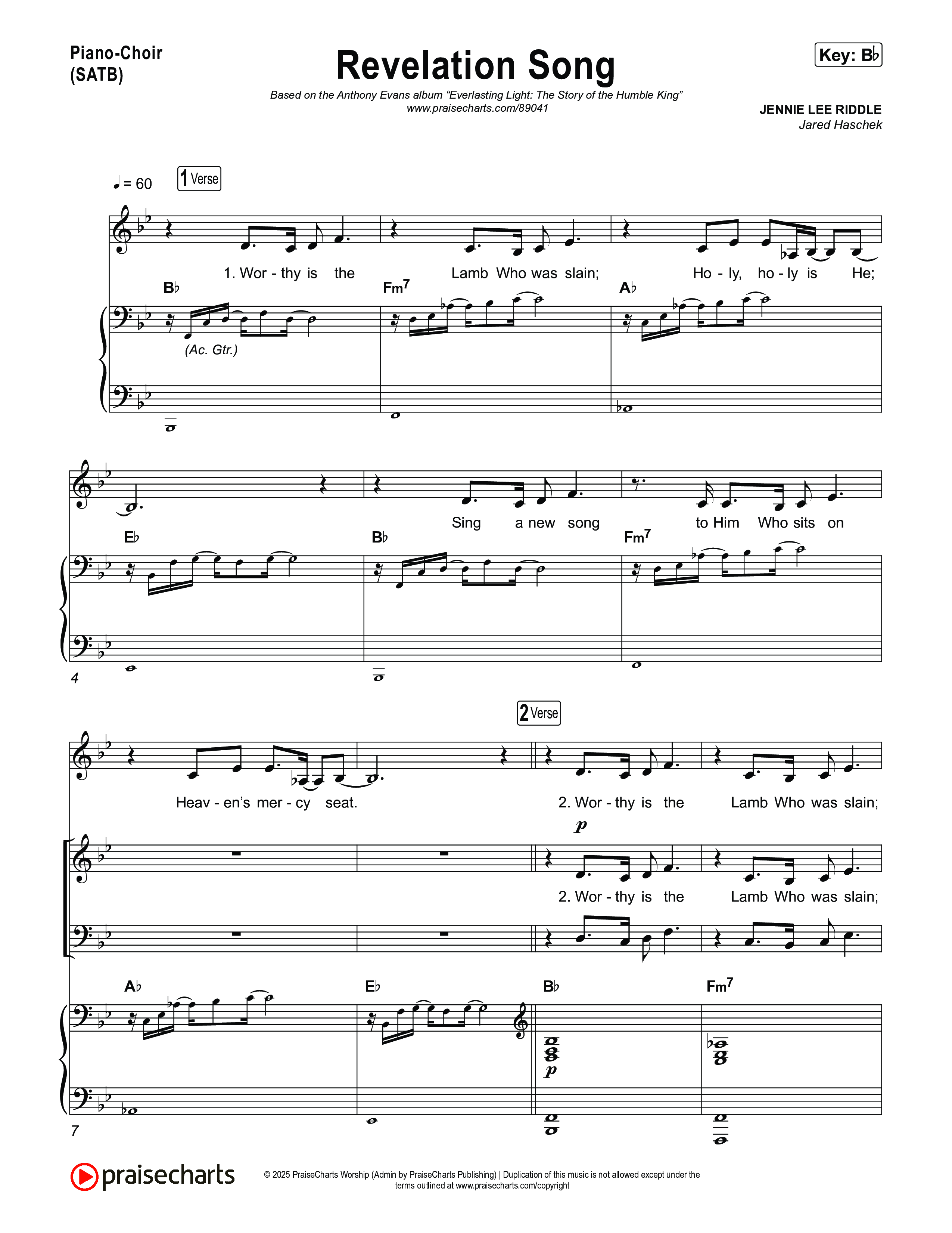 Revelation Song Piano/Vocal Pack (Arr. Jared Haschek / Museum Of The Bible)
