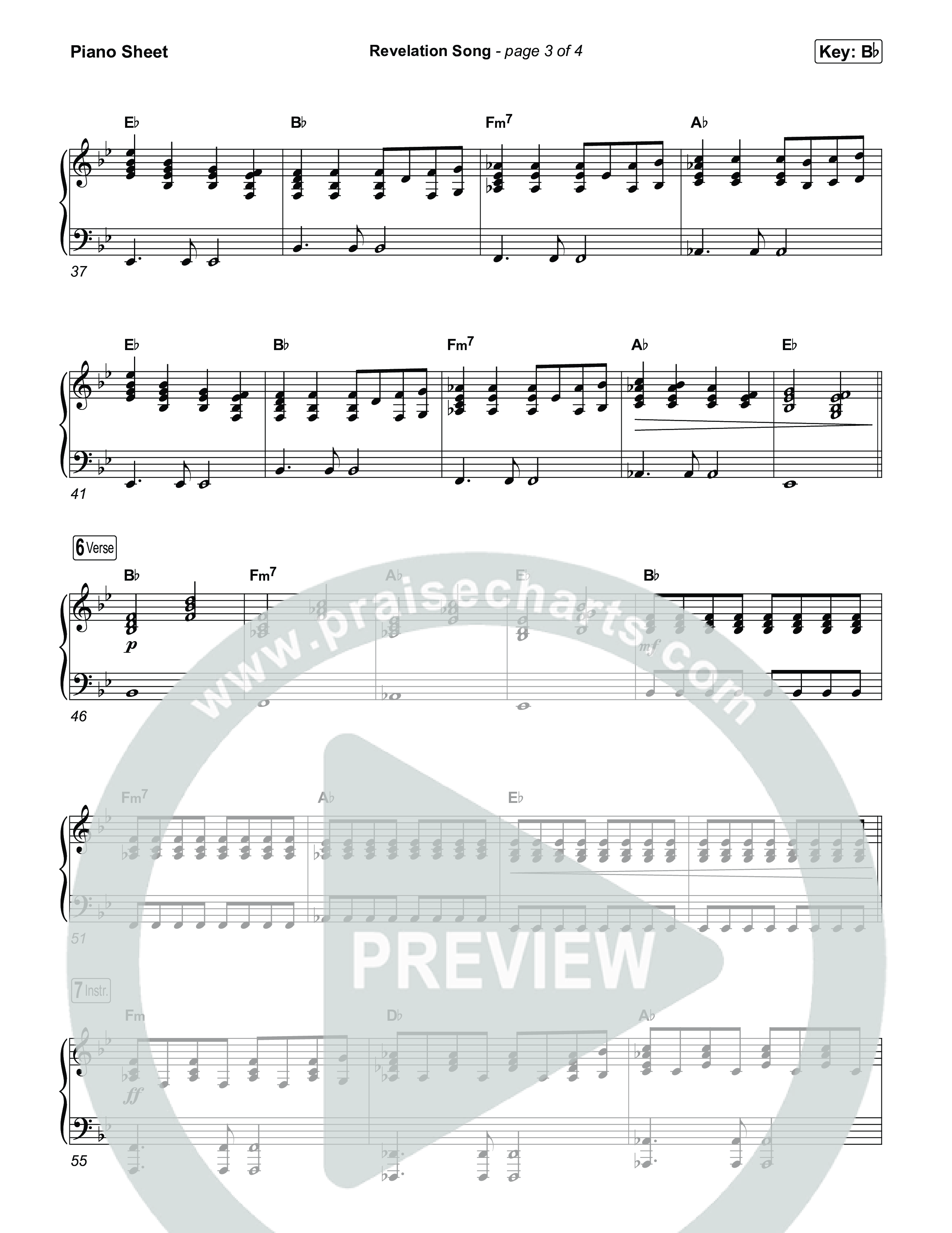 Revelation Song Piano Sheet (Arr. Jared Haschek / Museum Of The Bible)