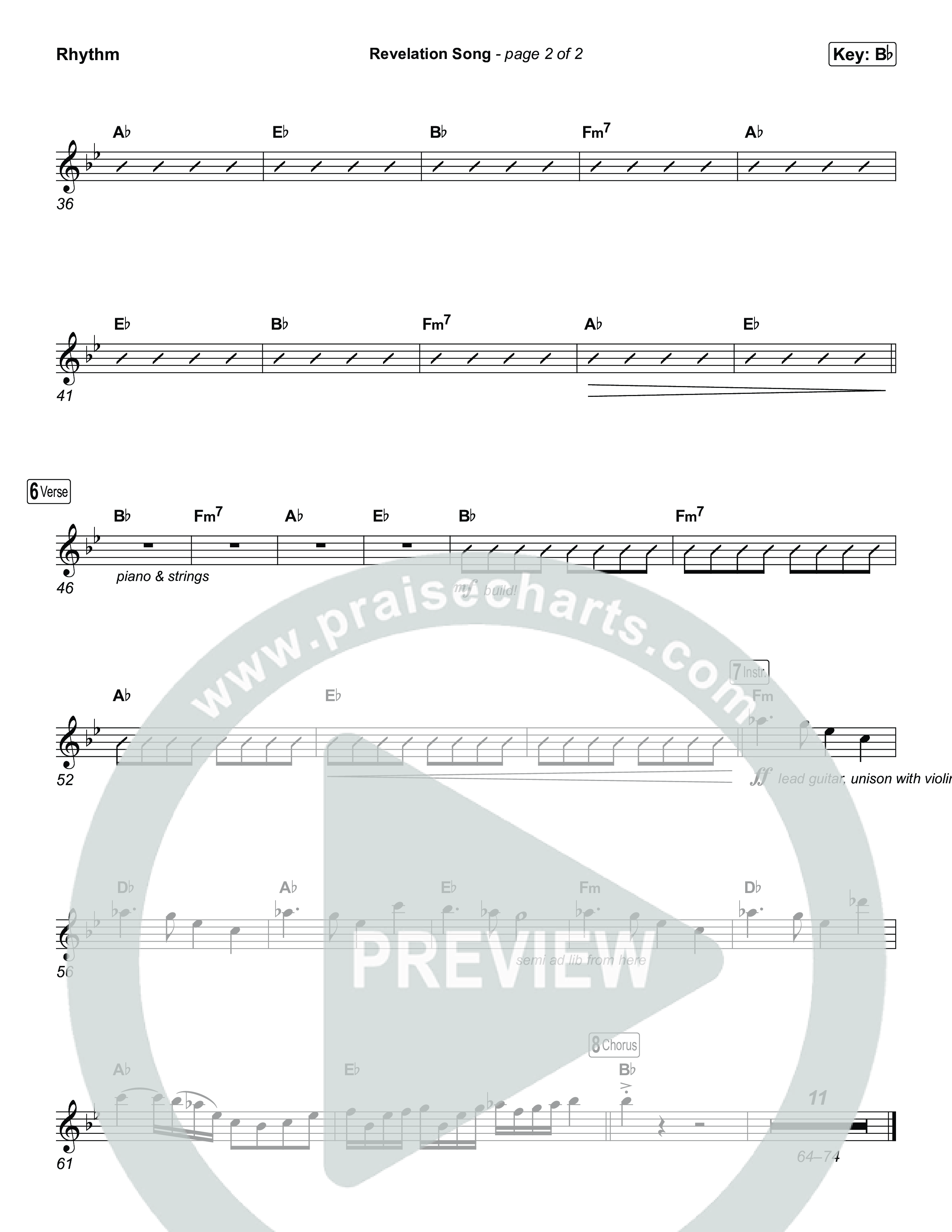 Revelation Song Rhythm Chart (Arr. Jared Haschek / Museum Of The Bible)