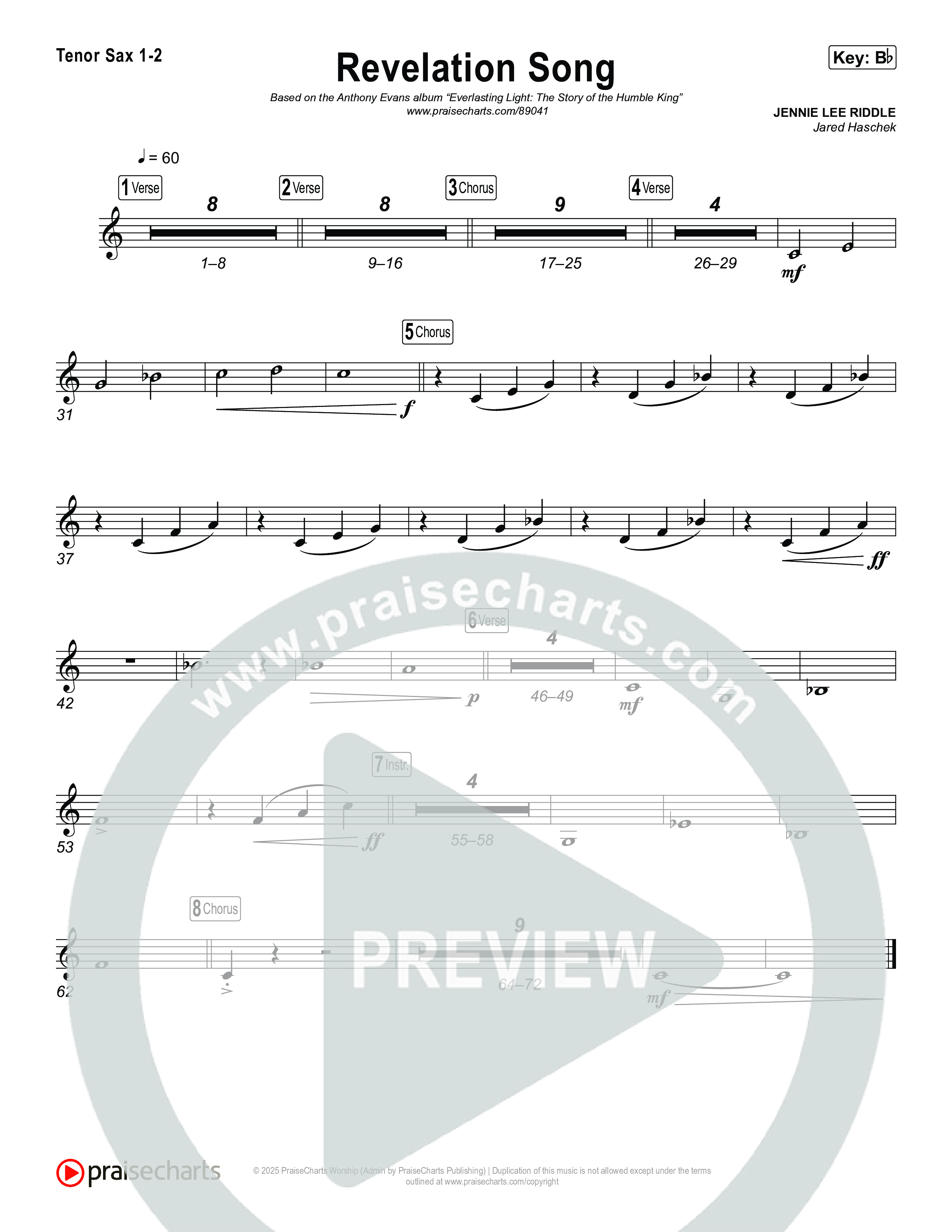 Revelation Song Sax Pack (Arr. Jared Haschek / Museum Of The Bible)