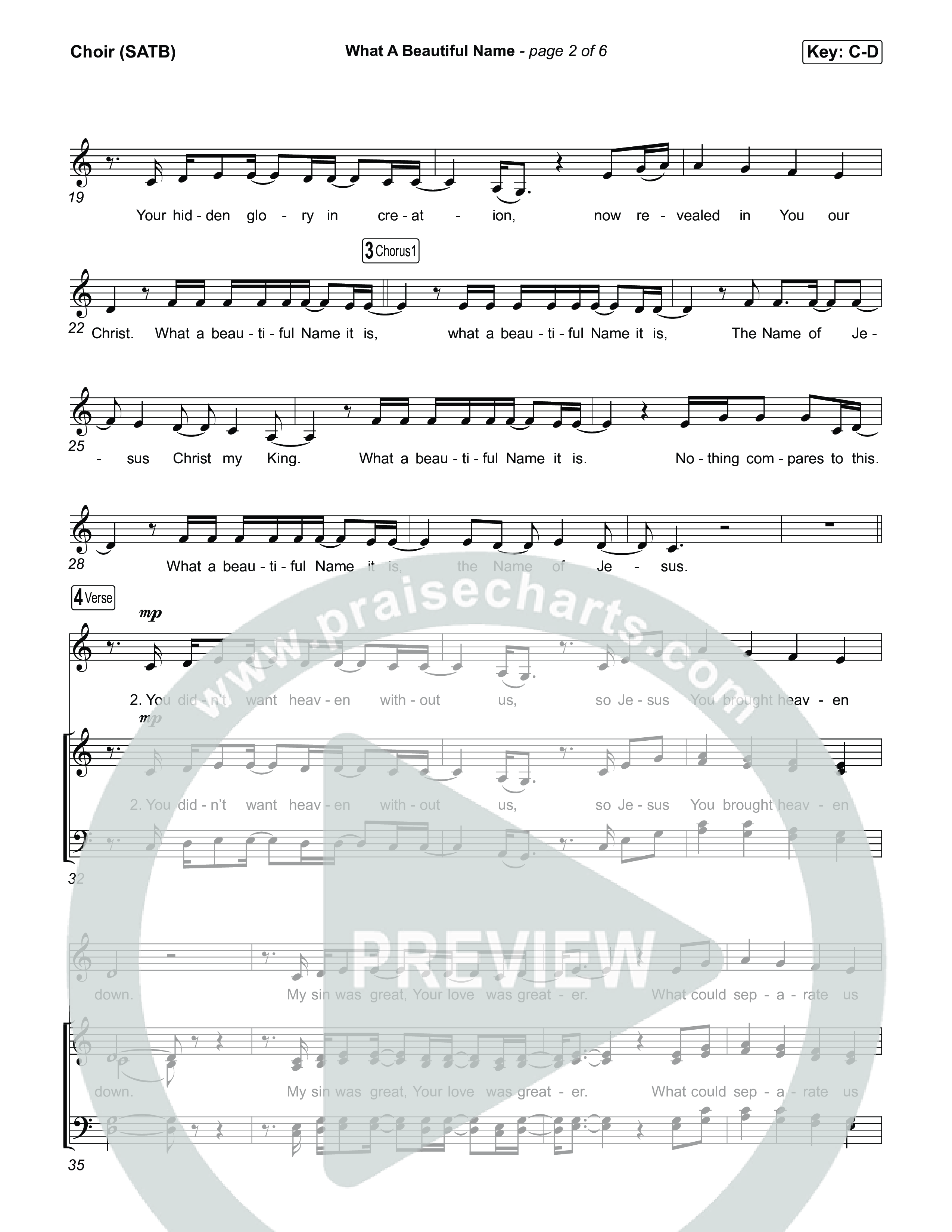 What A Beautiful Name Choir Sheet (SATB) (Museum Of The Bible / Arr. Jared Haschek)