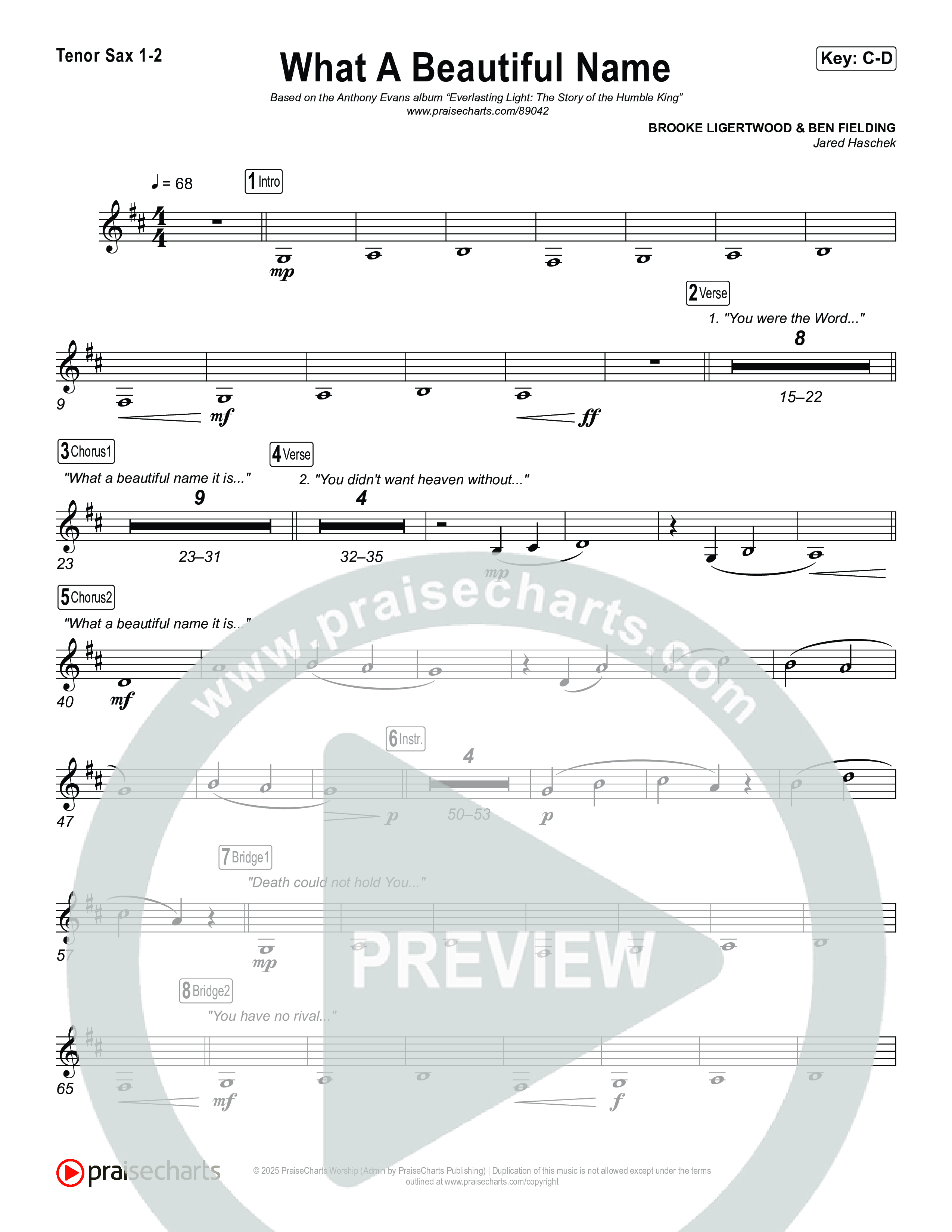 What A Beautiful Name Sax Pack (Museum Of The Bible / Arr. Jared Haschek)