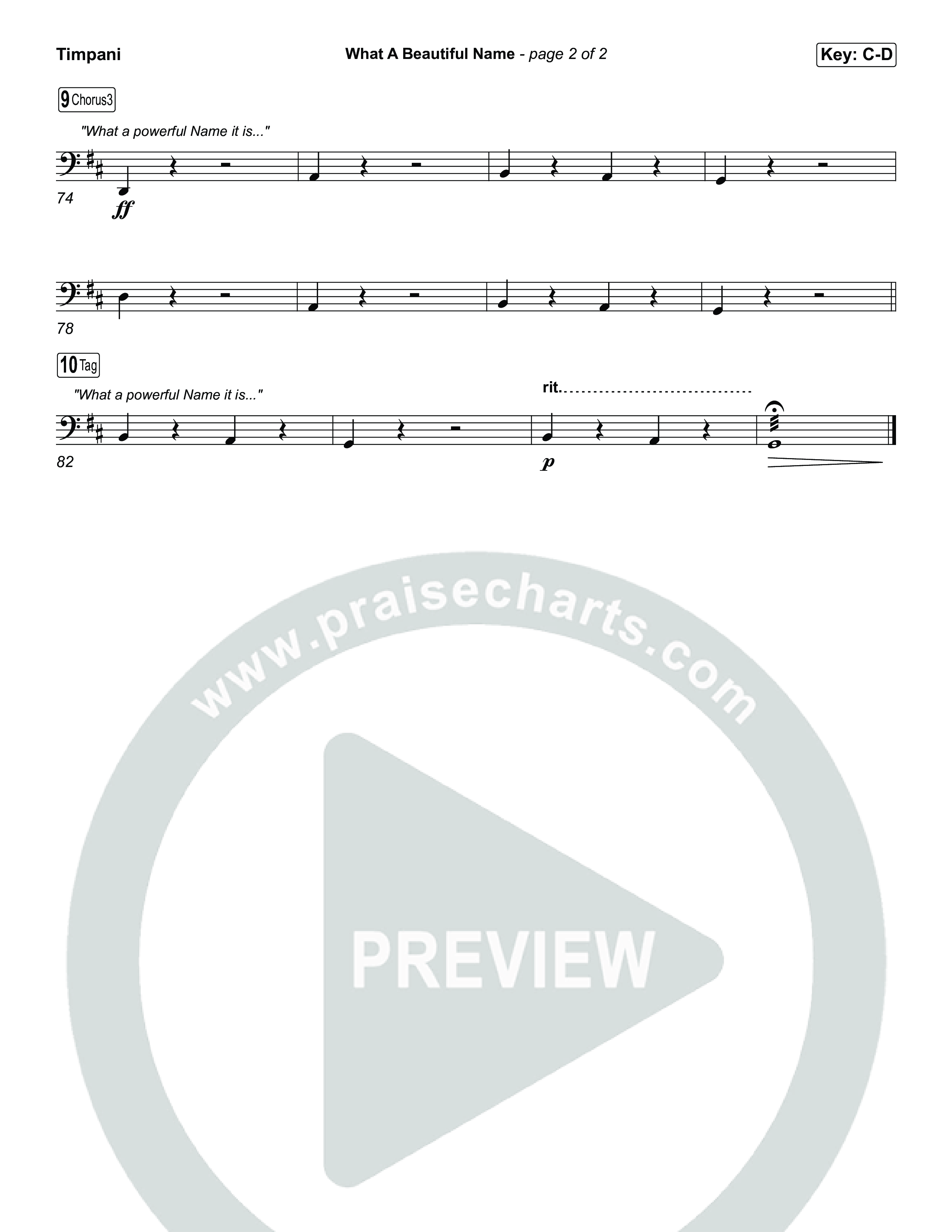 What A Beautiful Name Timpani (Museum Of The Bible / Arr. Jared Haschek)