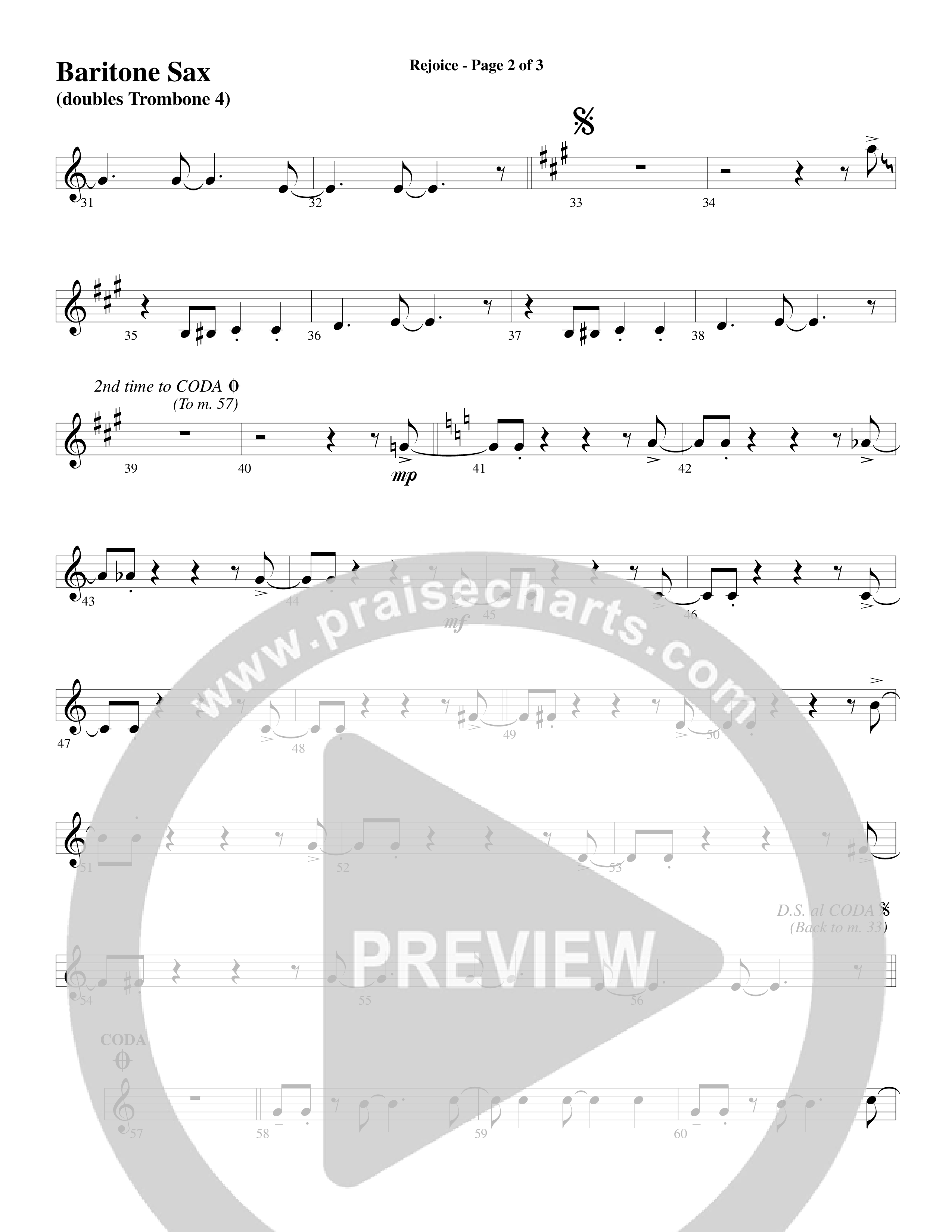 Rejoice (Choral Anthem SATB) Bari Sax (Word Music Choral / Arr. Lari Goss)