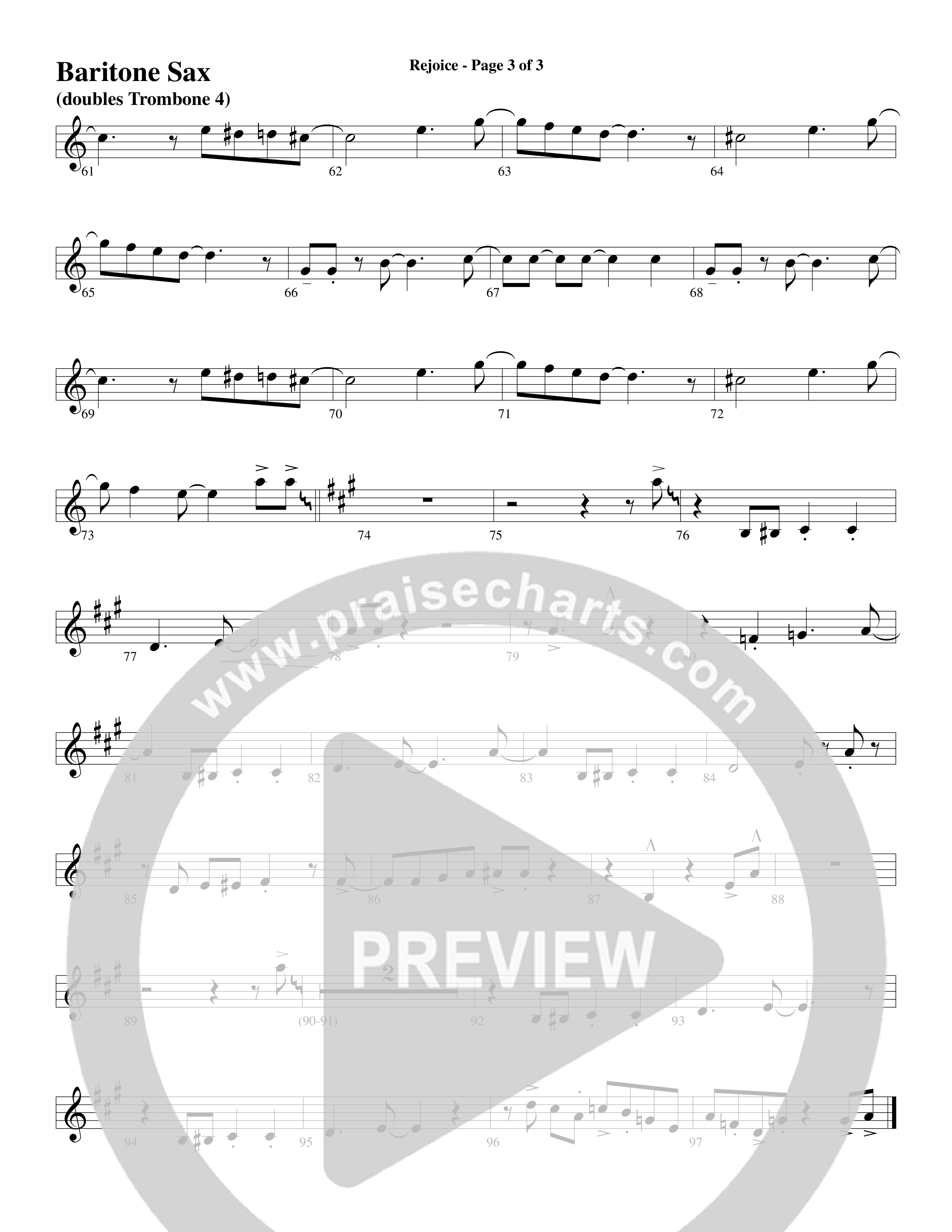 Rejoice (Choral Anthem SATB) Bari Sax (Word Music Choral / Arr. Lari Goss)