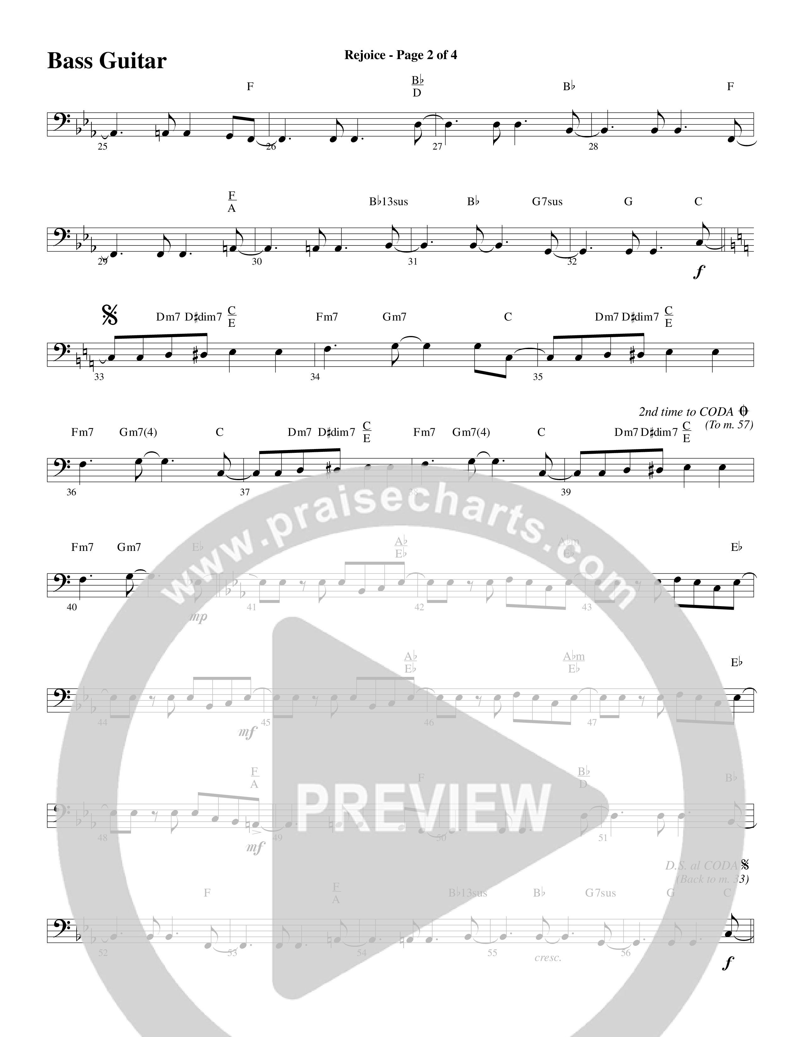 Rejoice (Choral Anthem SATB) Bass Guitar (Word Music Choral / Arr. Lari Goss)