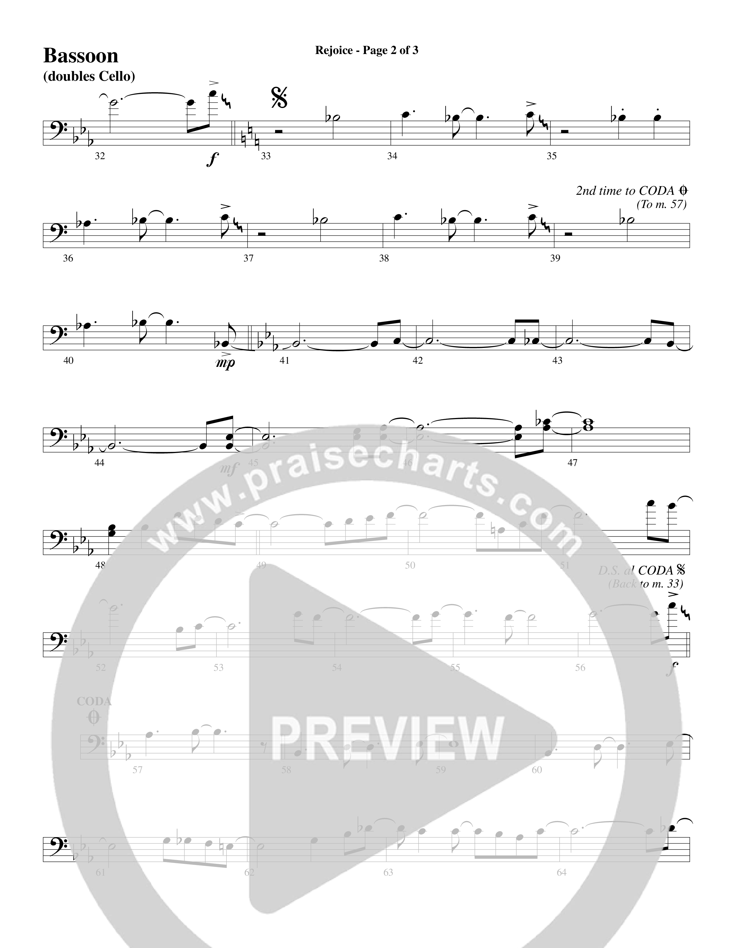 Rejoice (Choral Anthem SATB) Bassoon (Word Music Choral / Arr. Lari Goss)