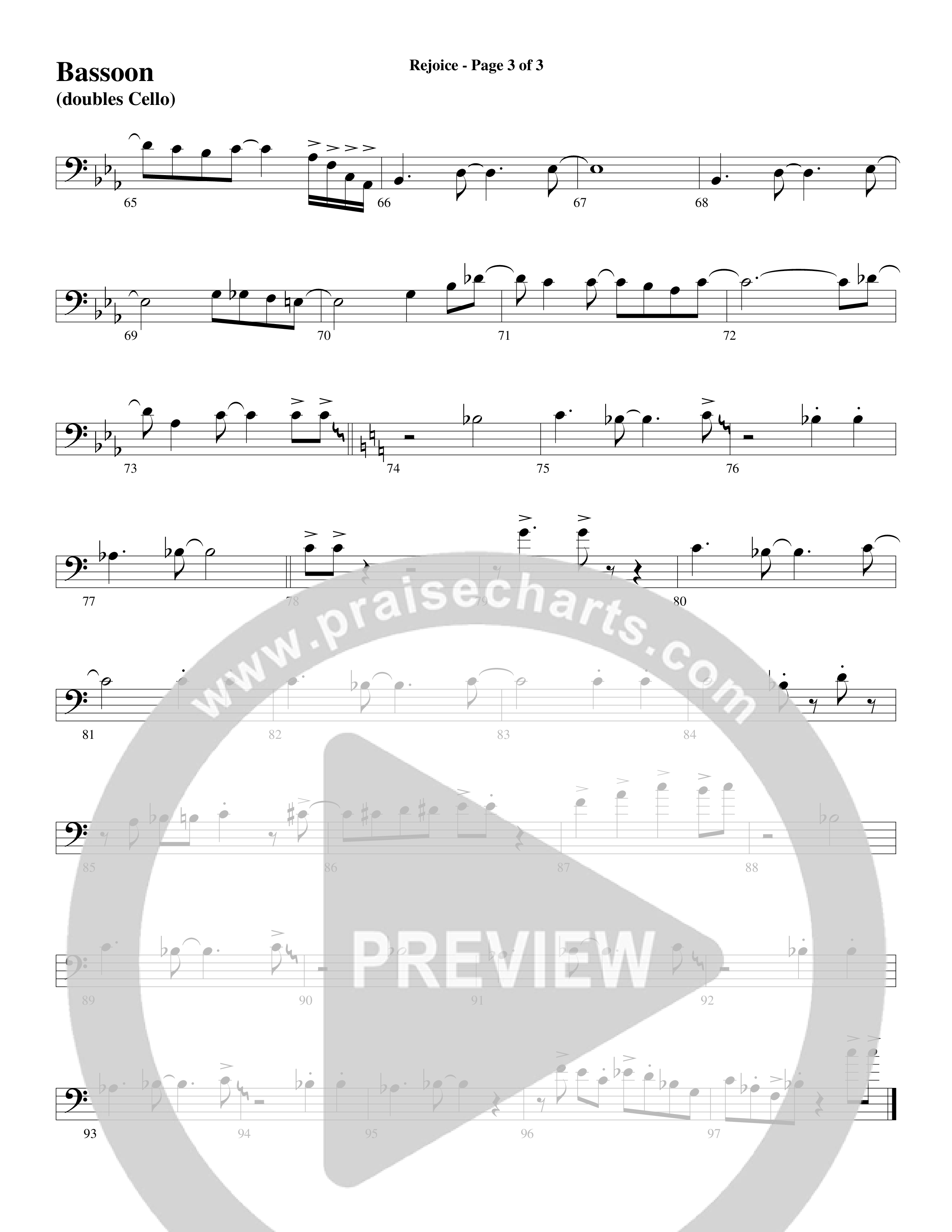 Rejoice (Choral Anthem SATB) Bassoon (Word Music Choral / Arr. Lari Goss)