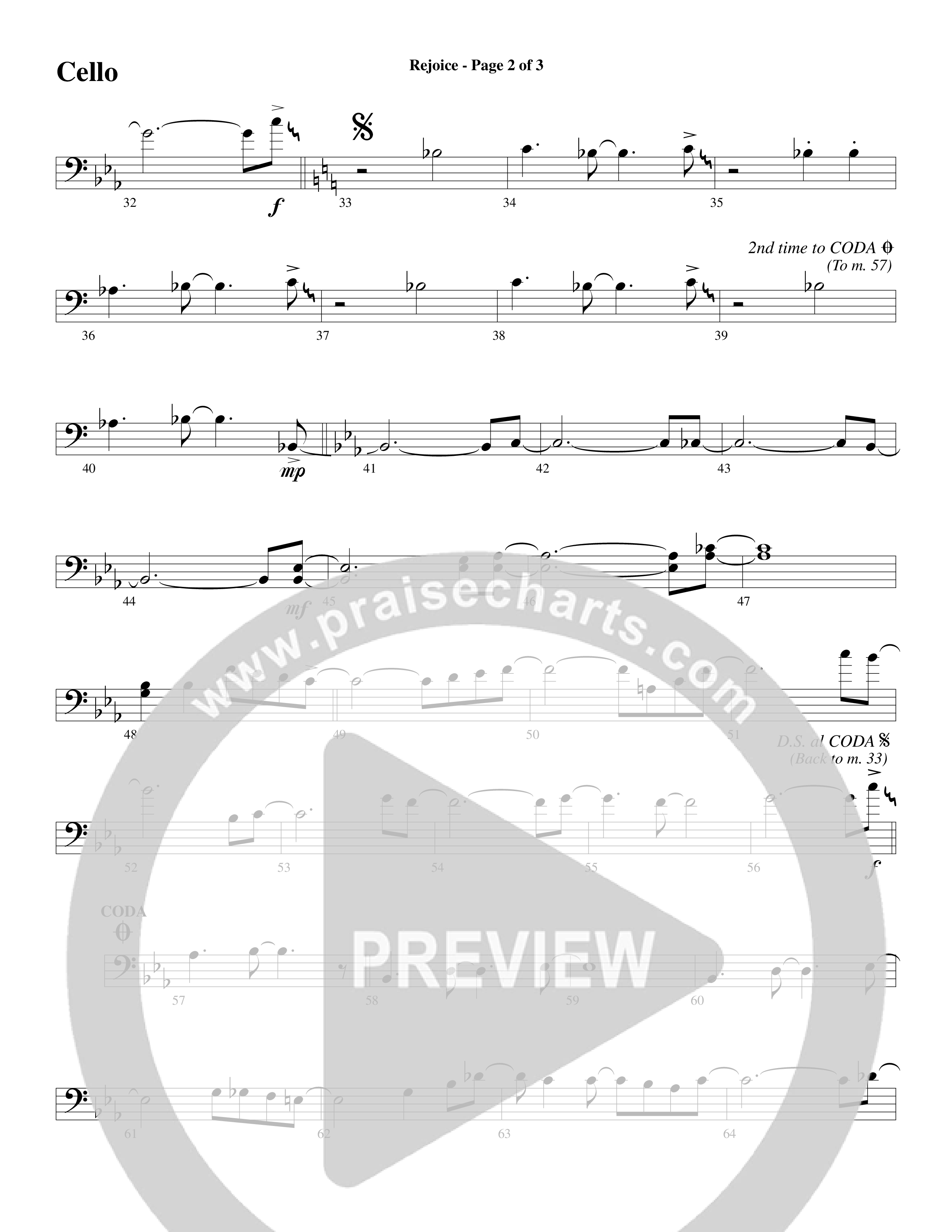 Rejoice (Choral Anthem SATB) Cello (Word Music Choral / Arr. Lari Goss)