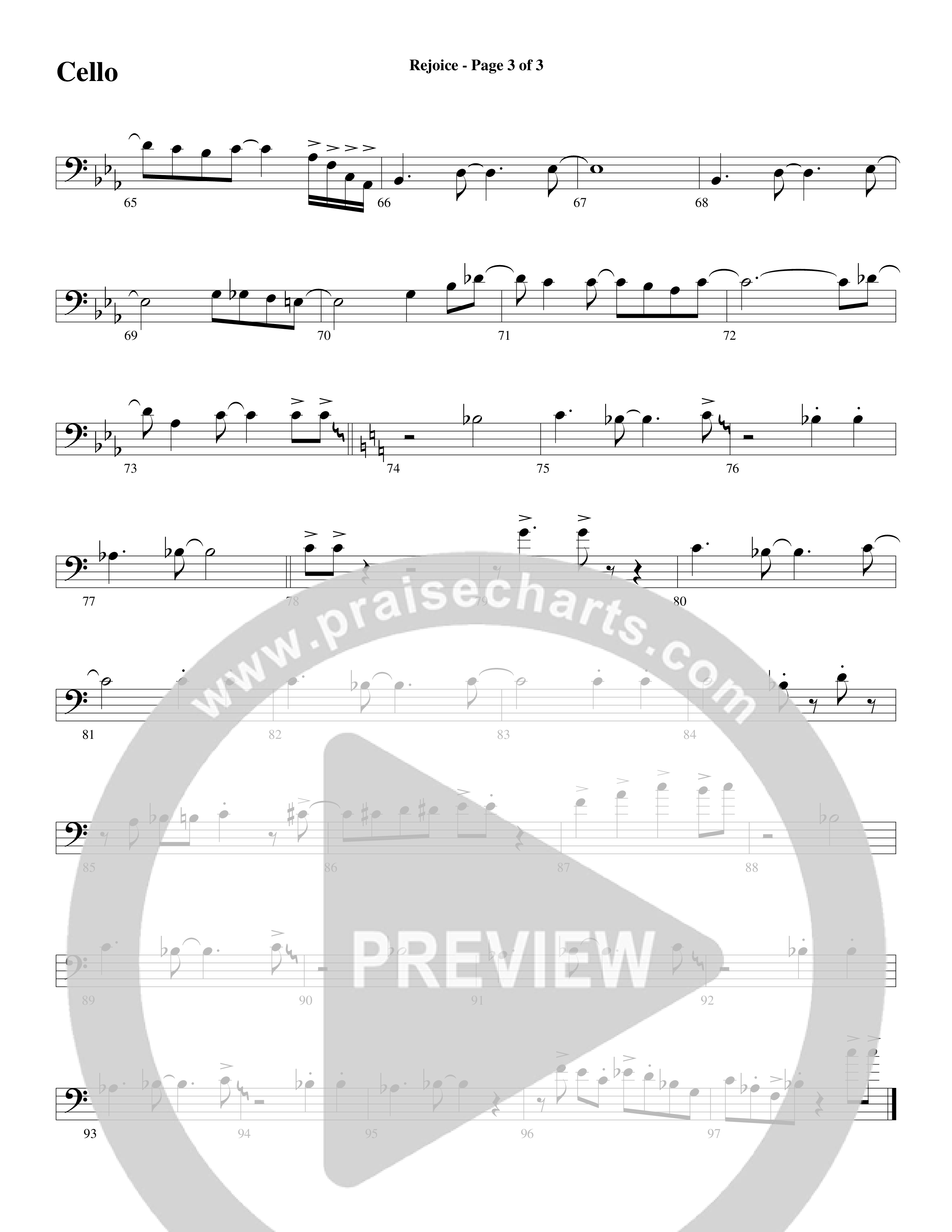 Rejoice (Choral Anthem SATB) Cello (Word Music Choral / Arr. Lari Goss)