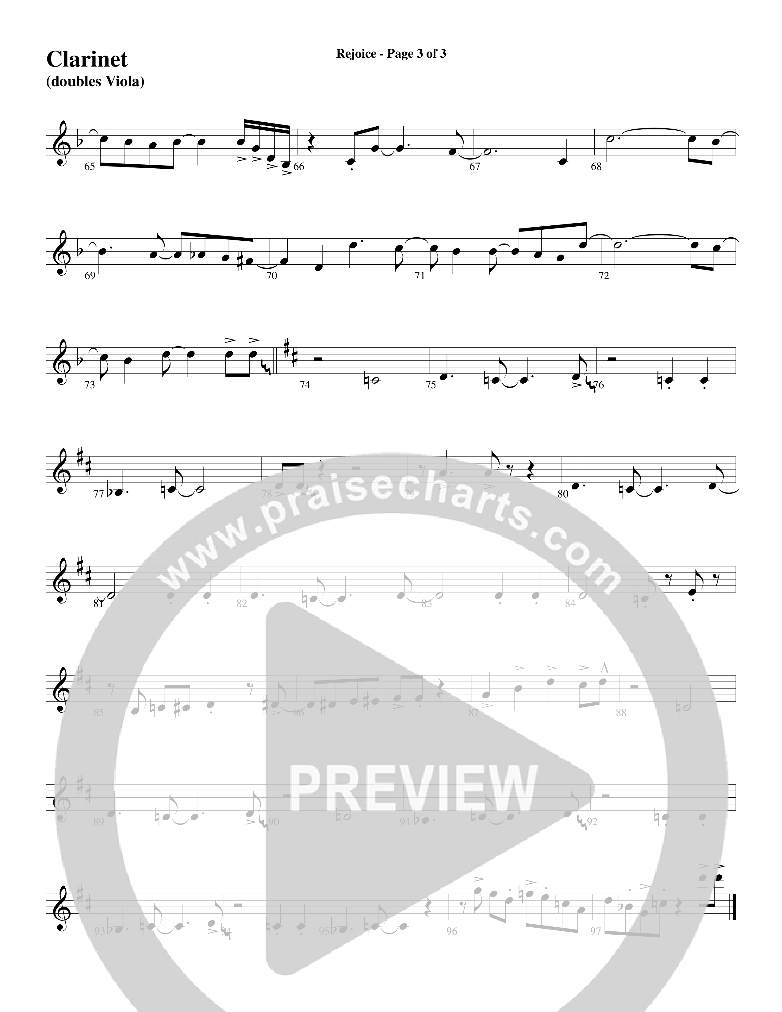 Rejoice (Choral Anthem SATB) Clarinet (Word Music Choral / Arr. Lari Goss)