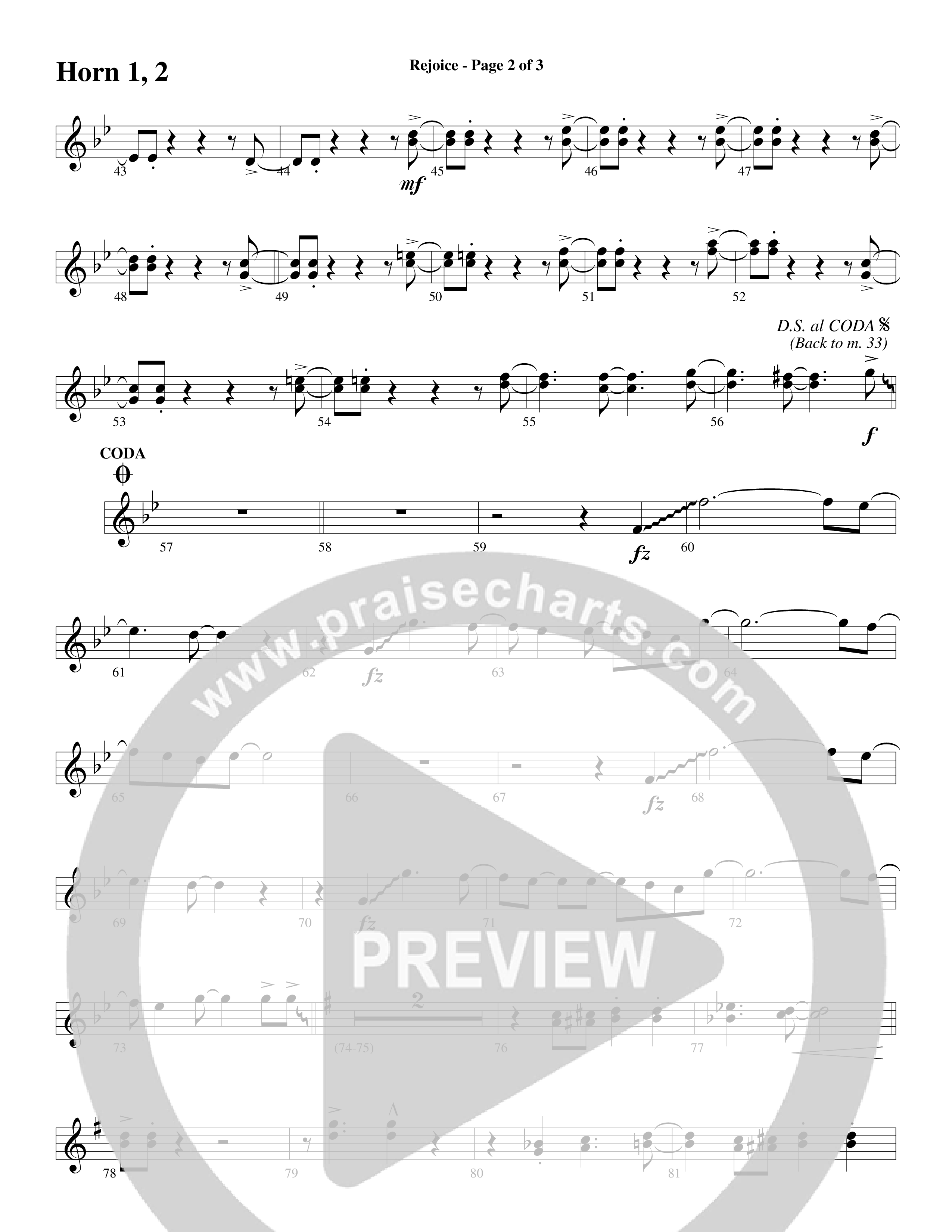 Rejoice (Choral Anthem SATB) French Horn 1/2 (Word Music Choral / Arr. Lari Goss)