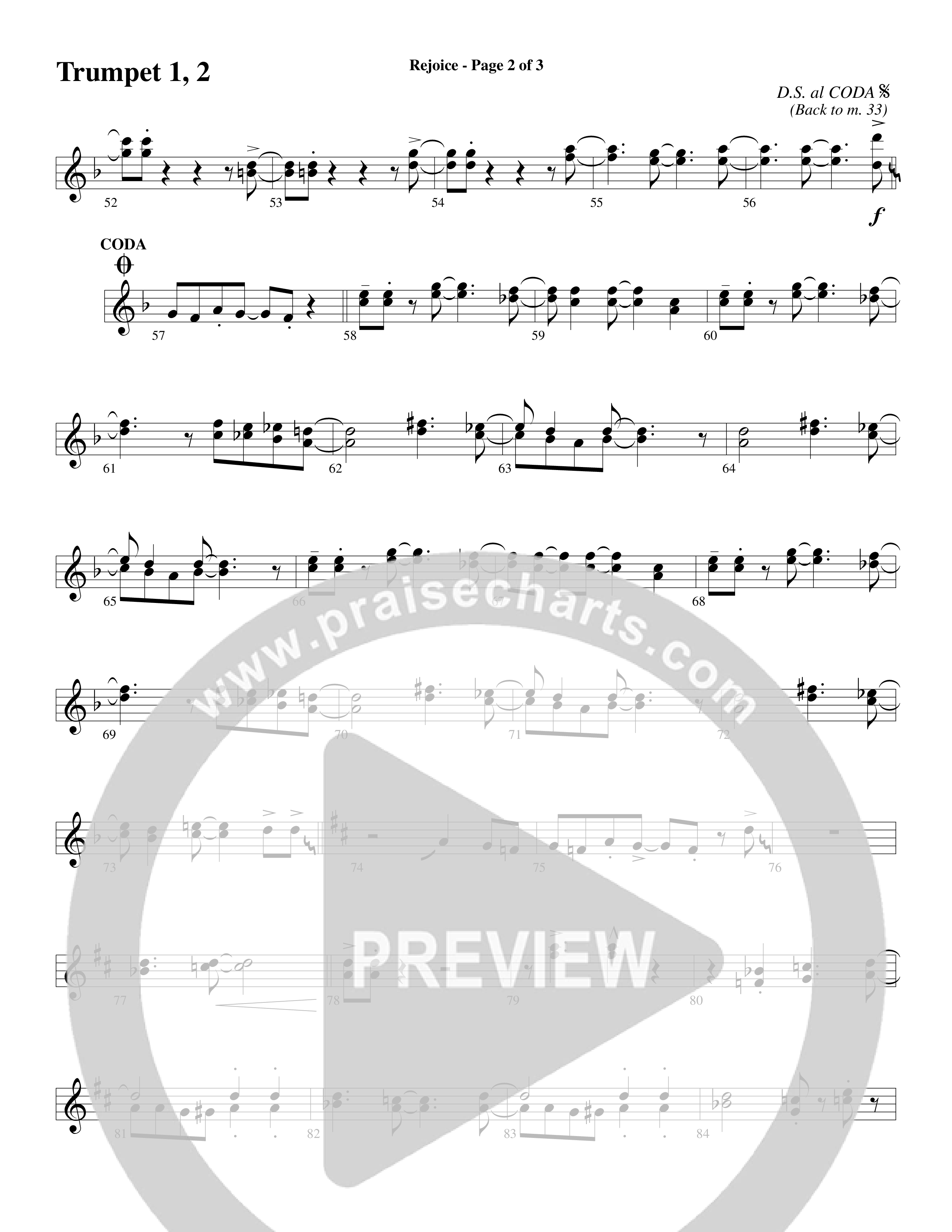 Rejoice (Choral Anthem SATB) Trumpet 1,2 (Word Music Choral / Arr. Lari Goss)