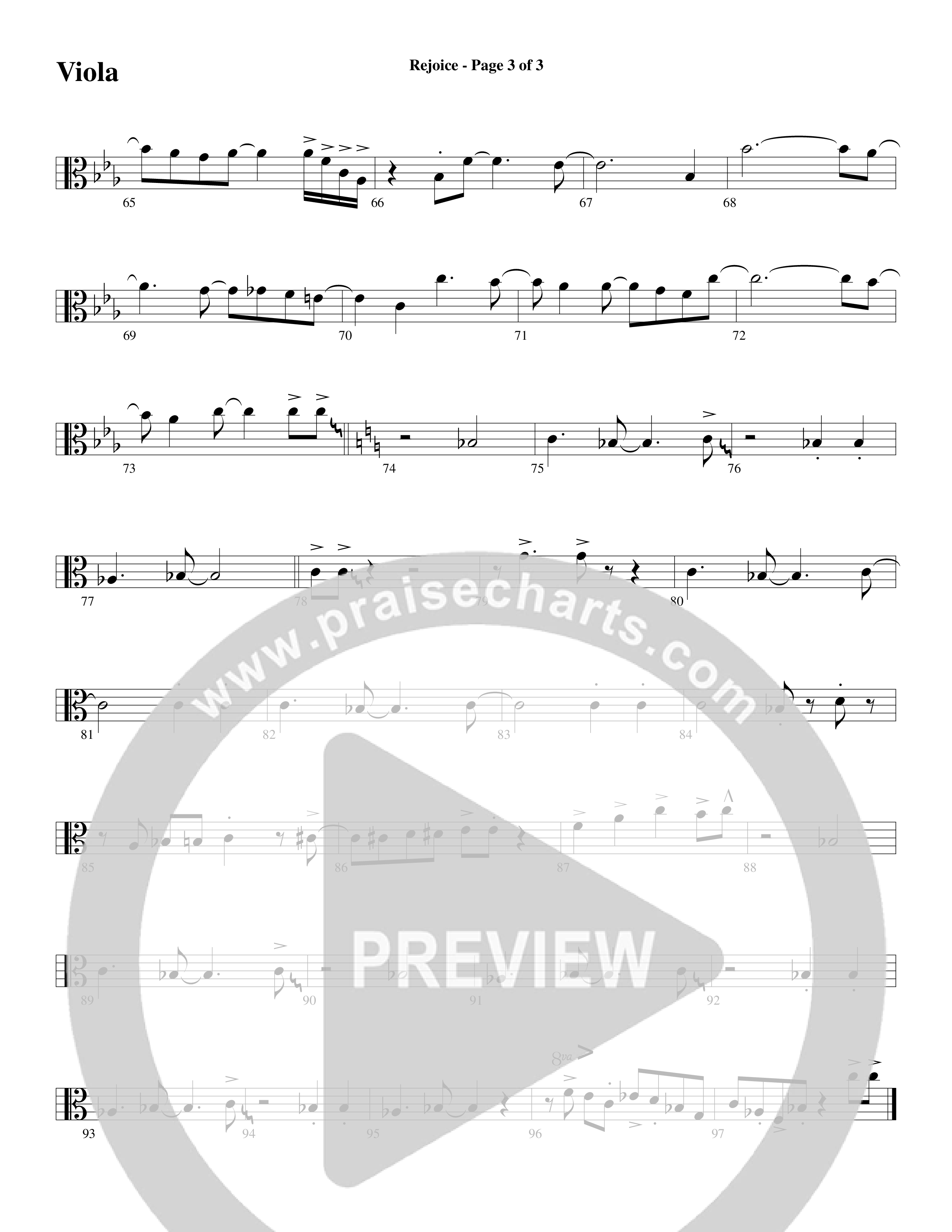 Rejoice (Choral Anthem SATB) Viola (Word Music Choral / Arr. Lari Goss)