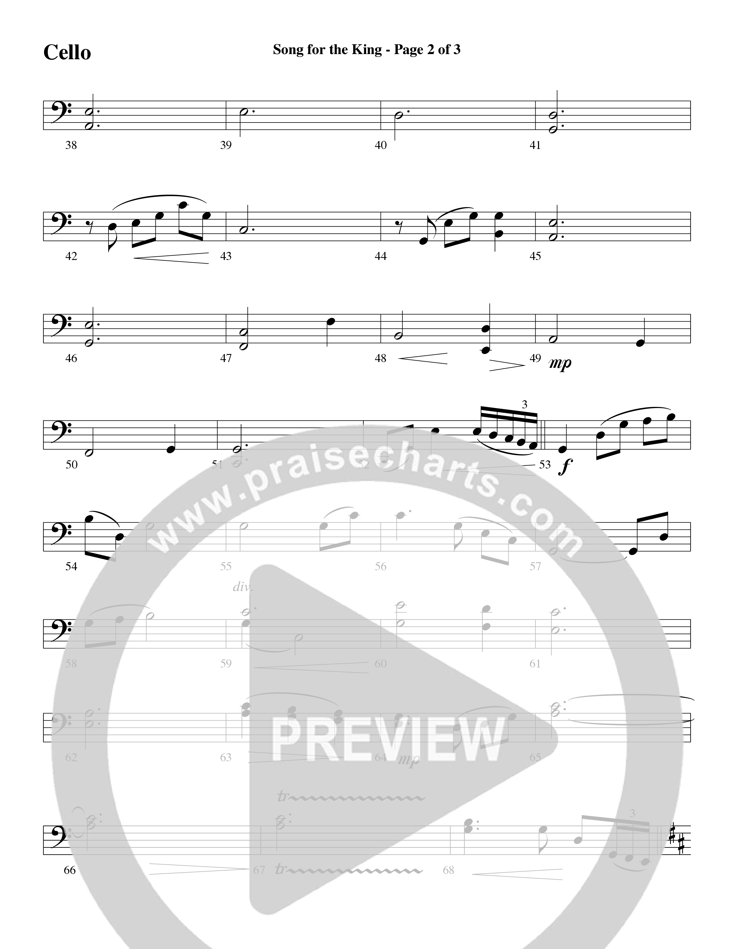 Song For The King (Instrumental) Cello (Michael W. Smith / Word Music / Arr. David Hamilton)