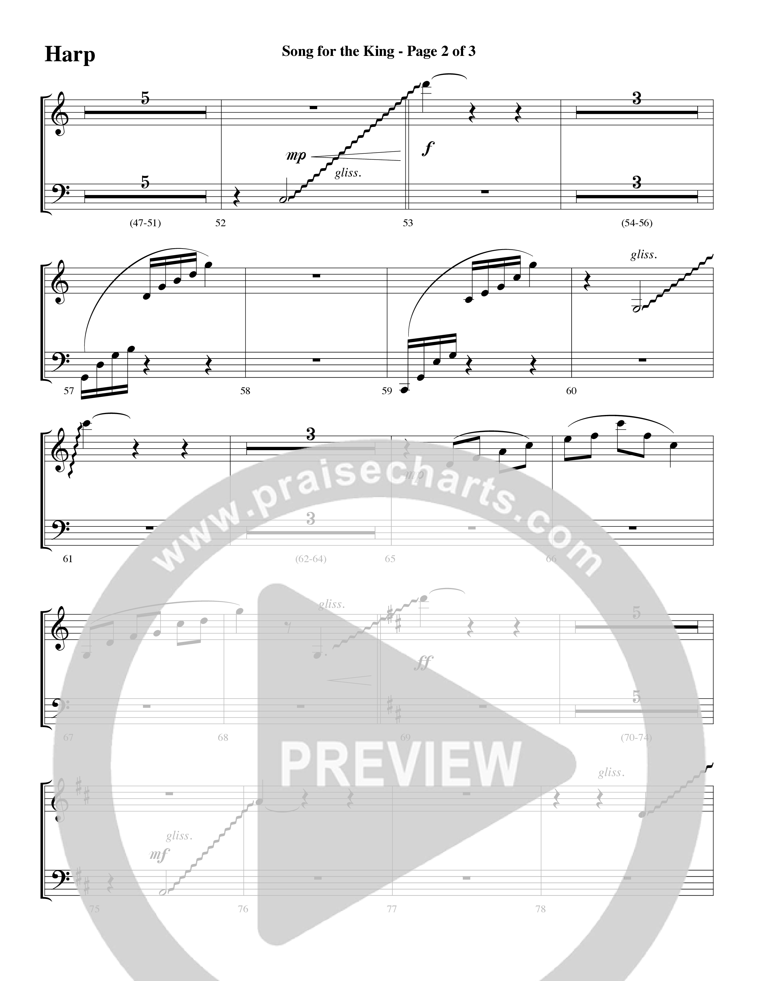 Song For The King (Instrumental) Harp (Michael W. Smith / Word Music / Arr. David Hamilton)