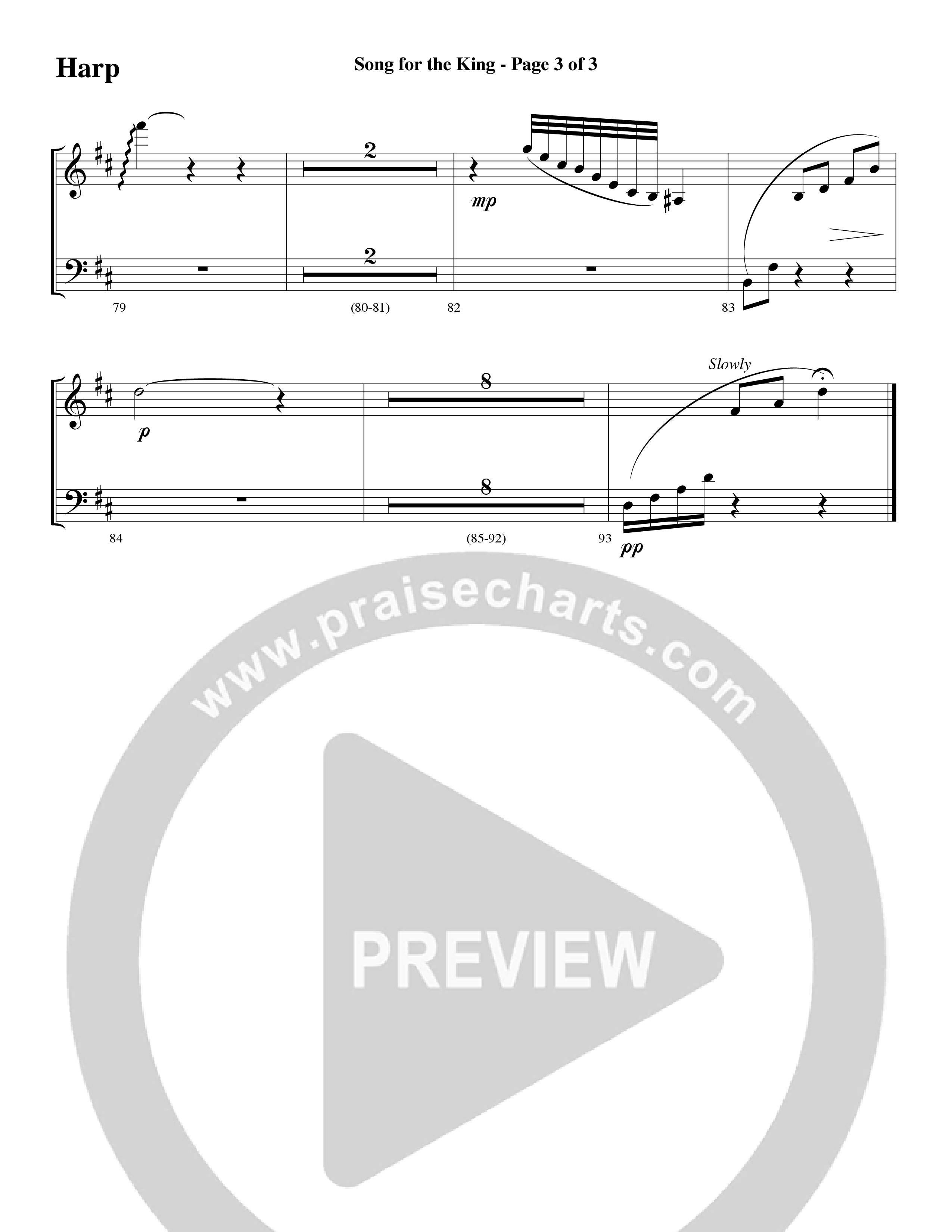 Song For The King (Instrumental) Harp (Michael W. Smith / Word Music / Arr. David Hamilton)