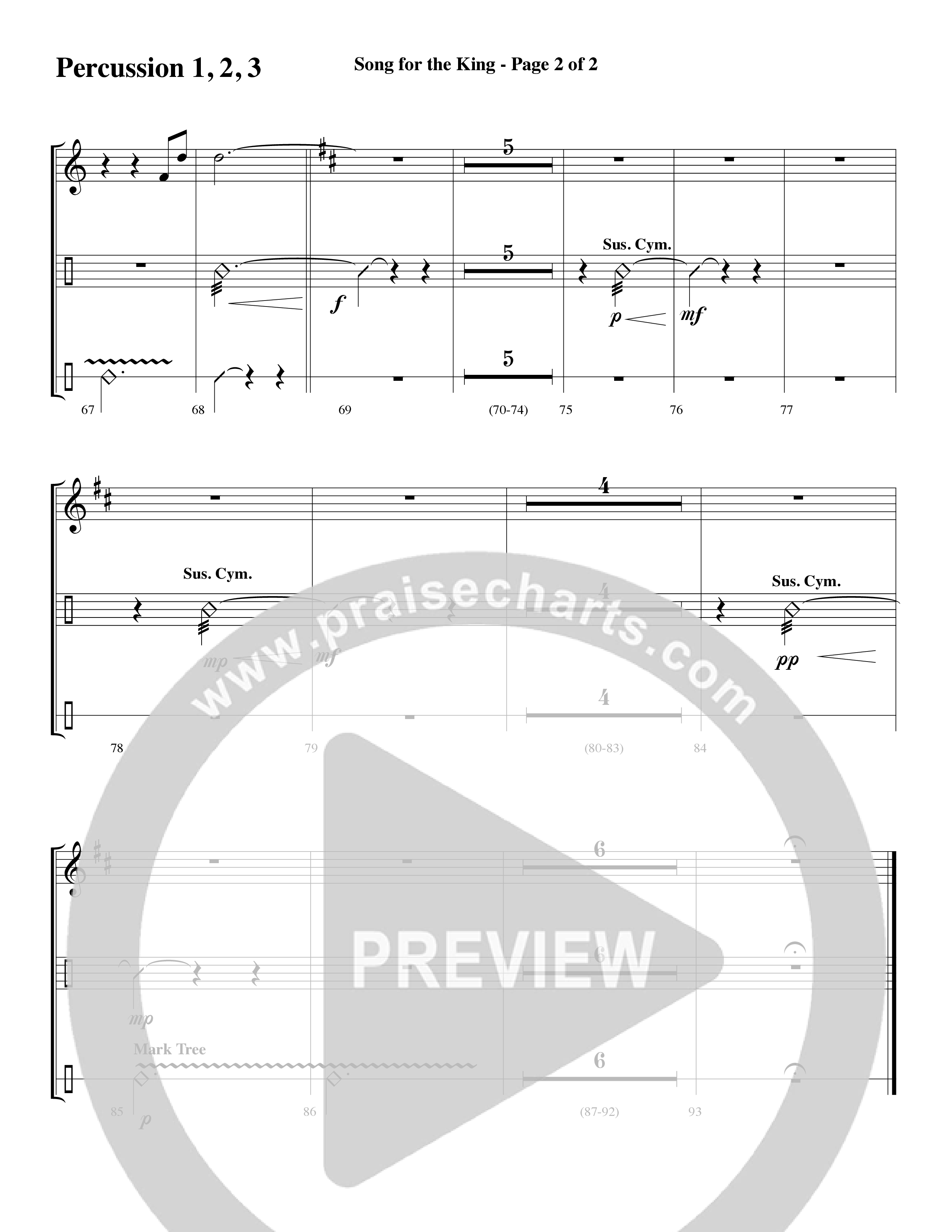 Song For The King (Instrumental) Percussion (Michael W. Smith / Word Music / Arr. David Hamilton)