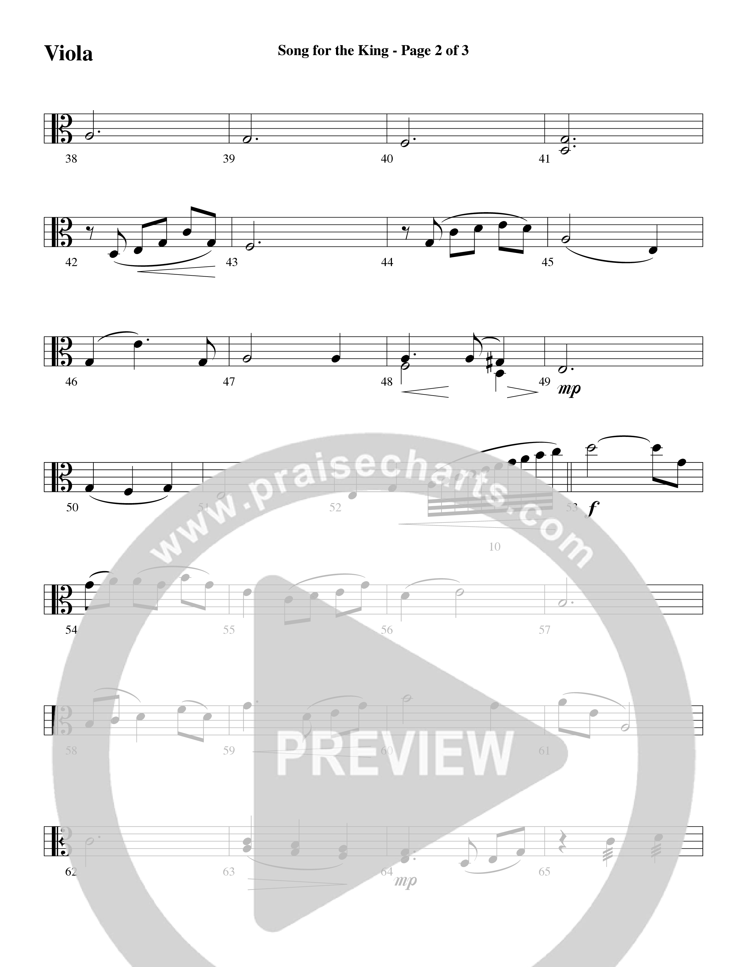 Song For The King (Instrumental) Viola (Michael W. Smith / Word Music / Arr. David Hamilton)