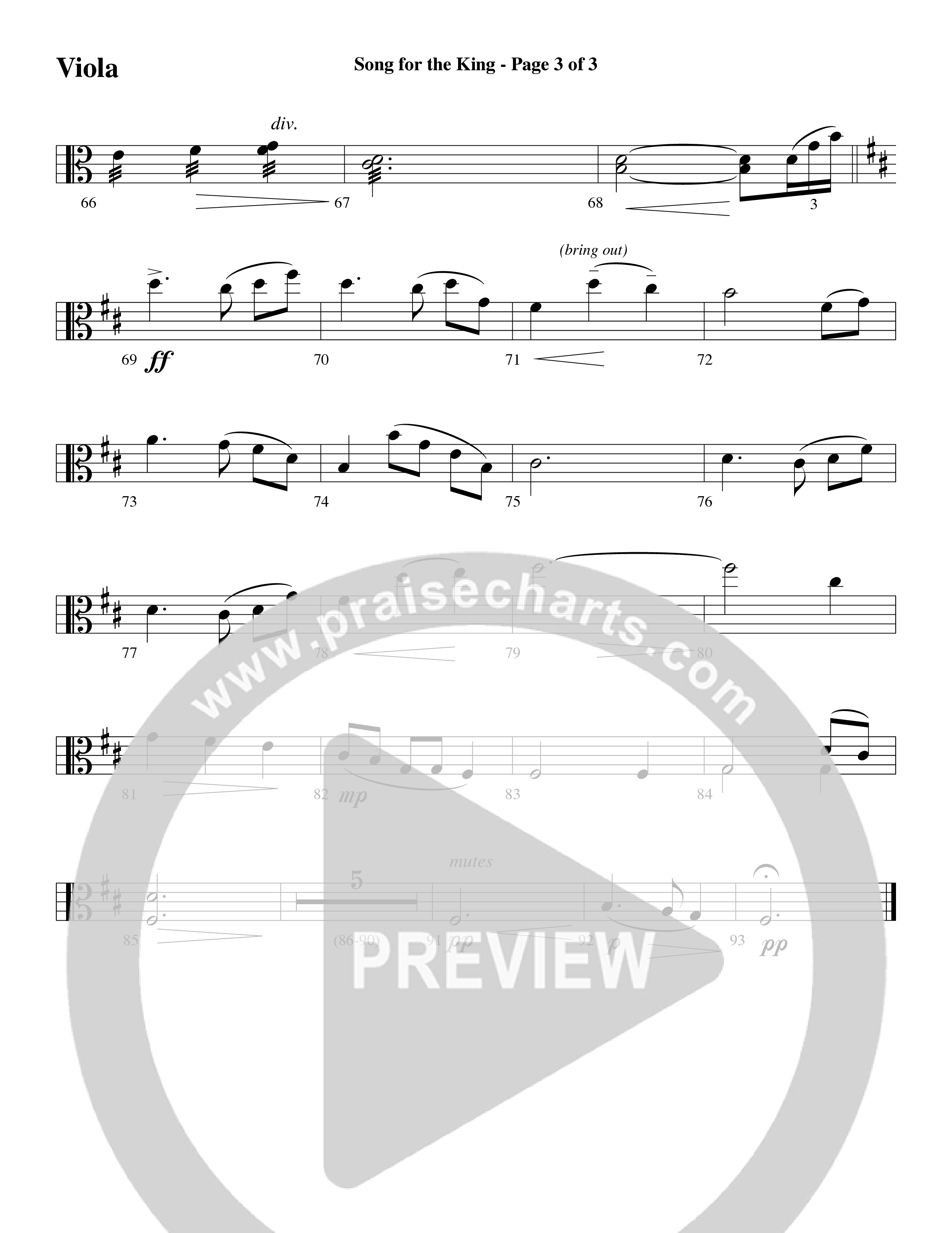 Song For The King (Instrumental) Viola (Michael W. Smith / Word Music / Arr. David Hamilton)