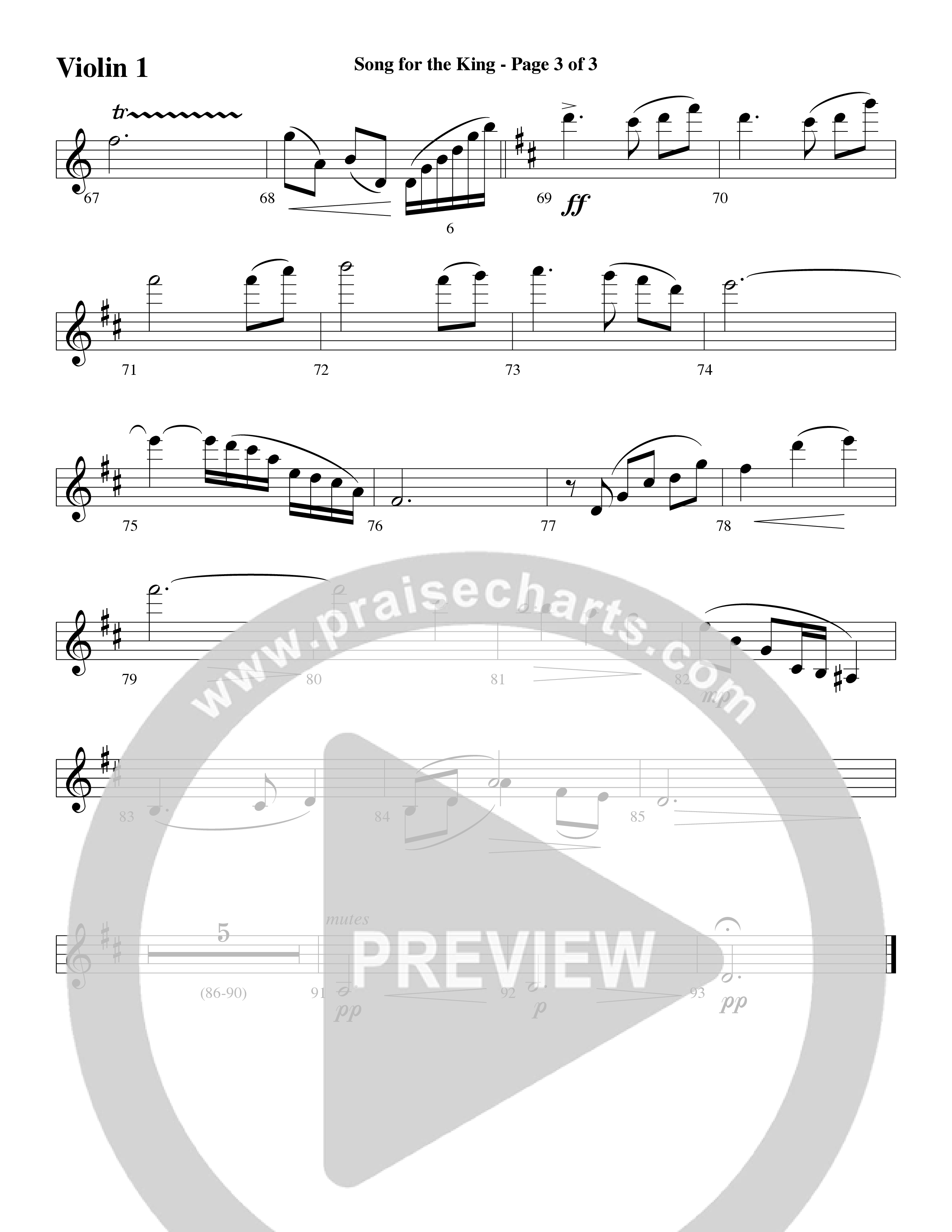 Song For The King (Instrumental) Violin 1 (Michael W. Smith / Word Music / Arr. David Hamilton)