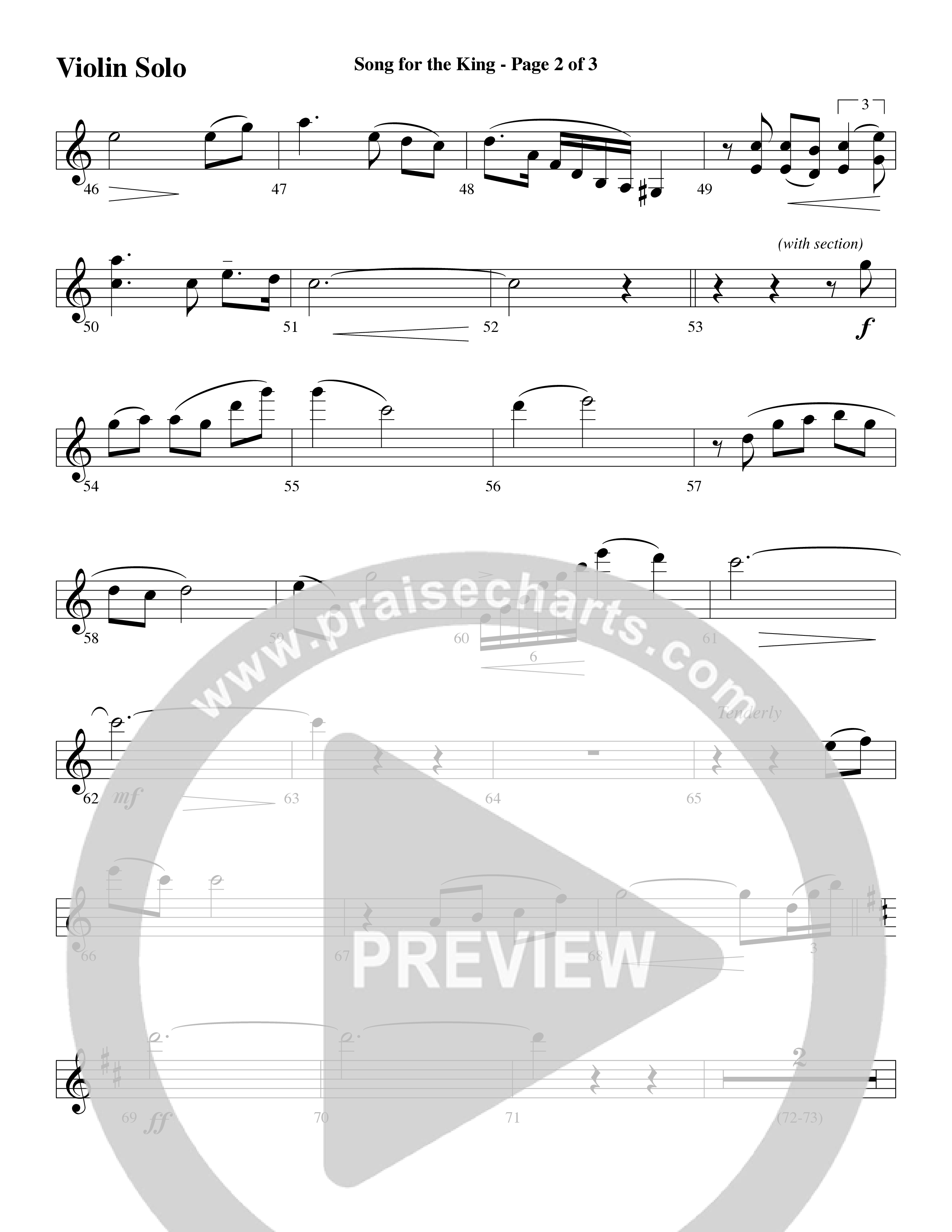 Song For The King (Instrumental) Violin Solo (Michael W. Smith / Word Music / Arr. David Hamilton)