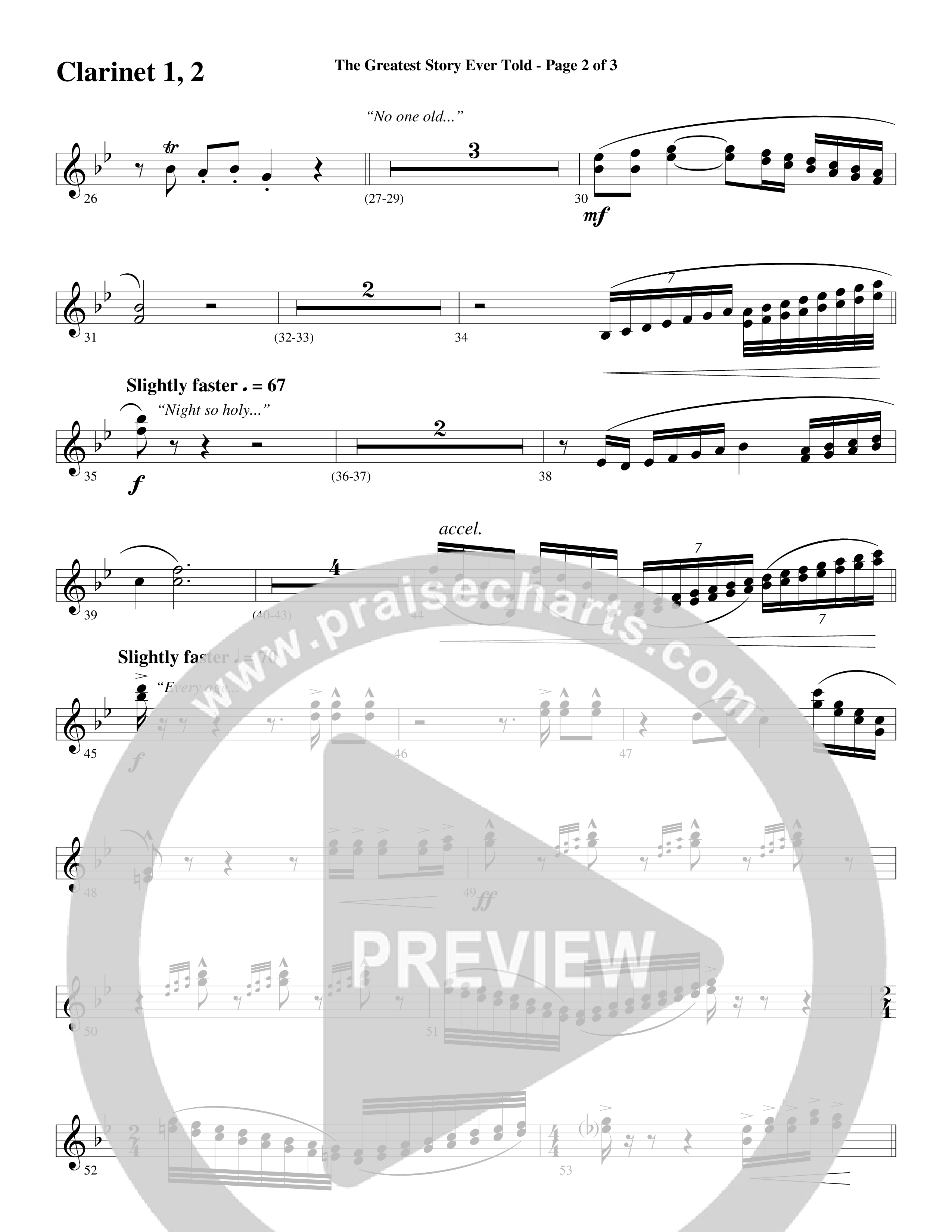 The Greatest Story Ever Told (Choral Anthem SATB) Clarinet 1/2 (Word Music Choral / Arr. Daniel Semsen)