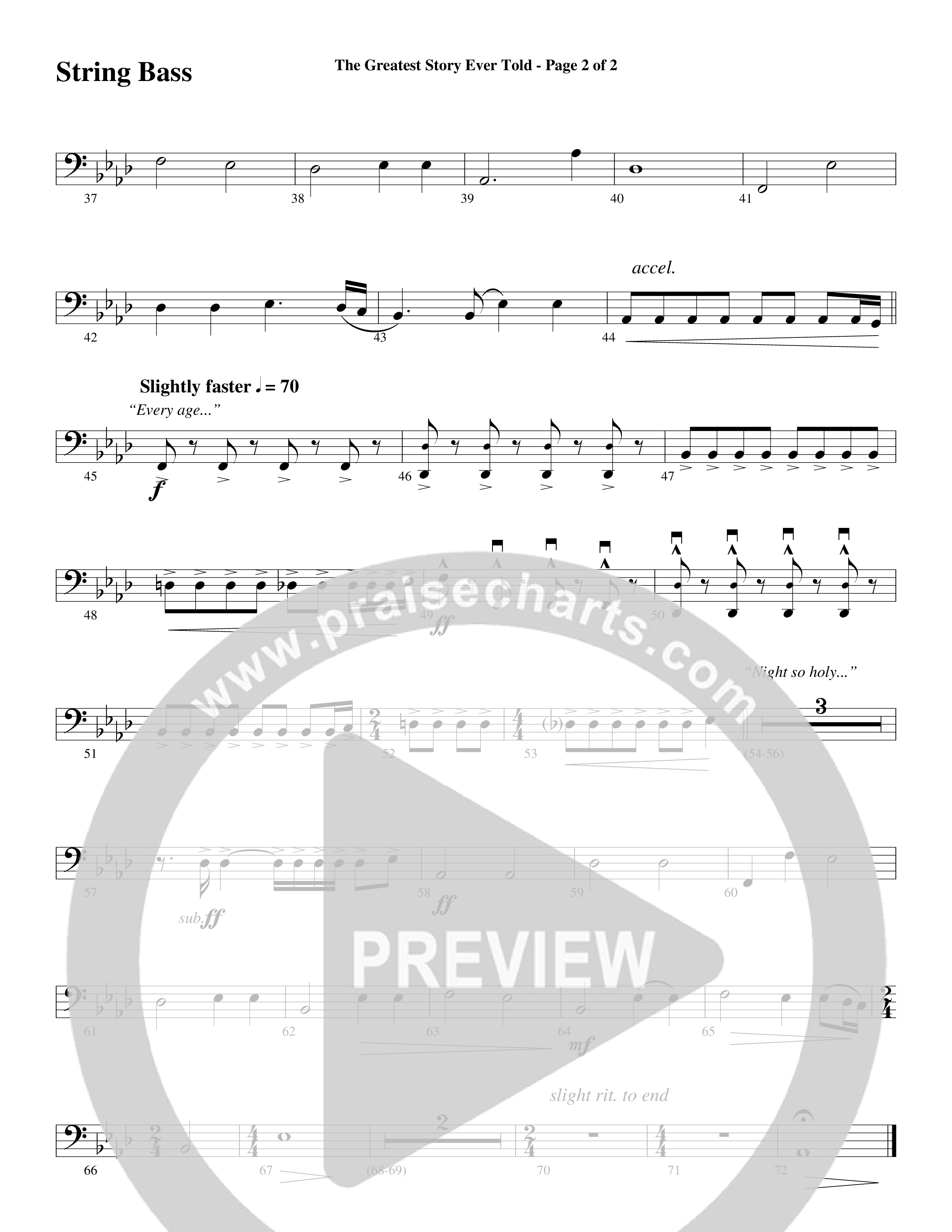 The Greatest Story Ever Told String Bass (Word Music Choral / Arr. Daniel Semsen)