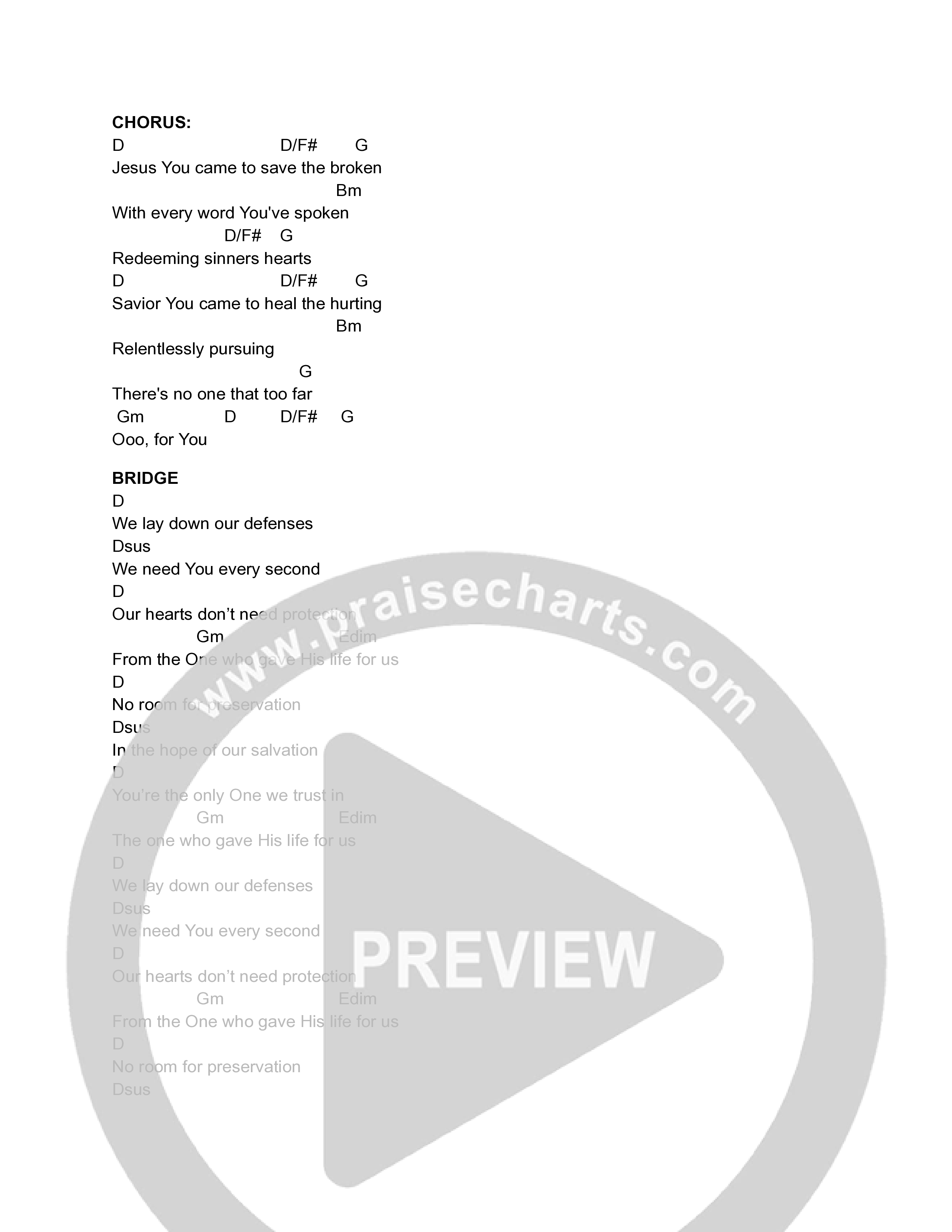 Too Far Chord Chart (Jonathan Turner)
