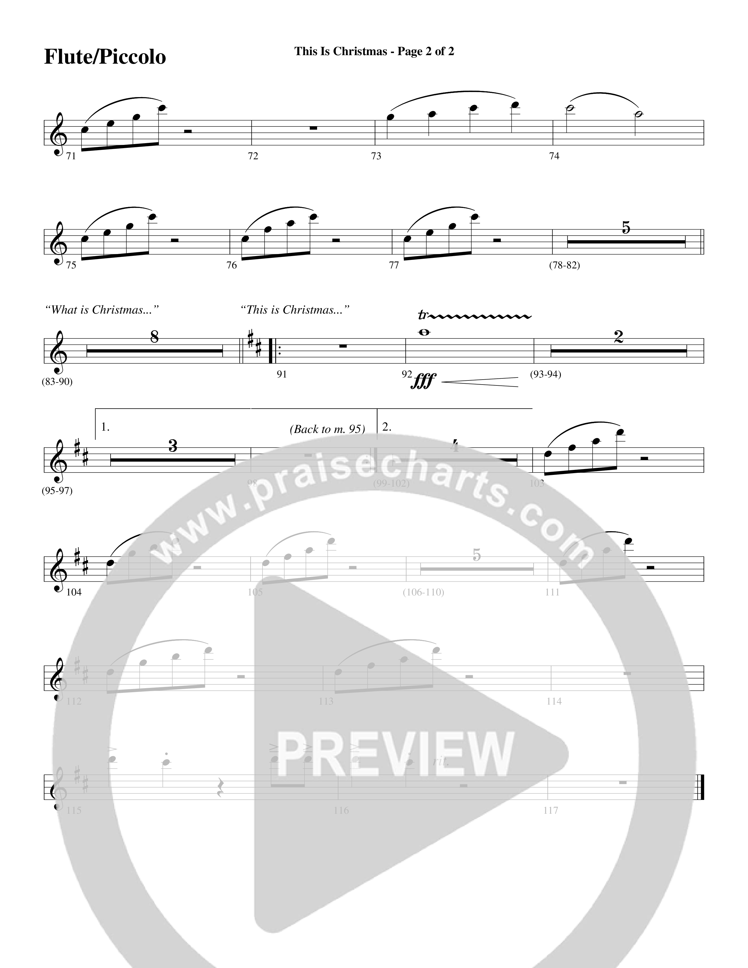 This Is Christmas (Choral Anthem SATB) Flute/Piccolo (Word Music Choral / Arr. Dave Williamson)