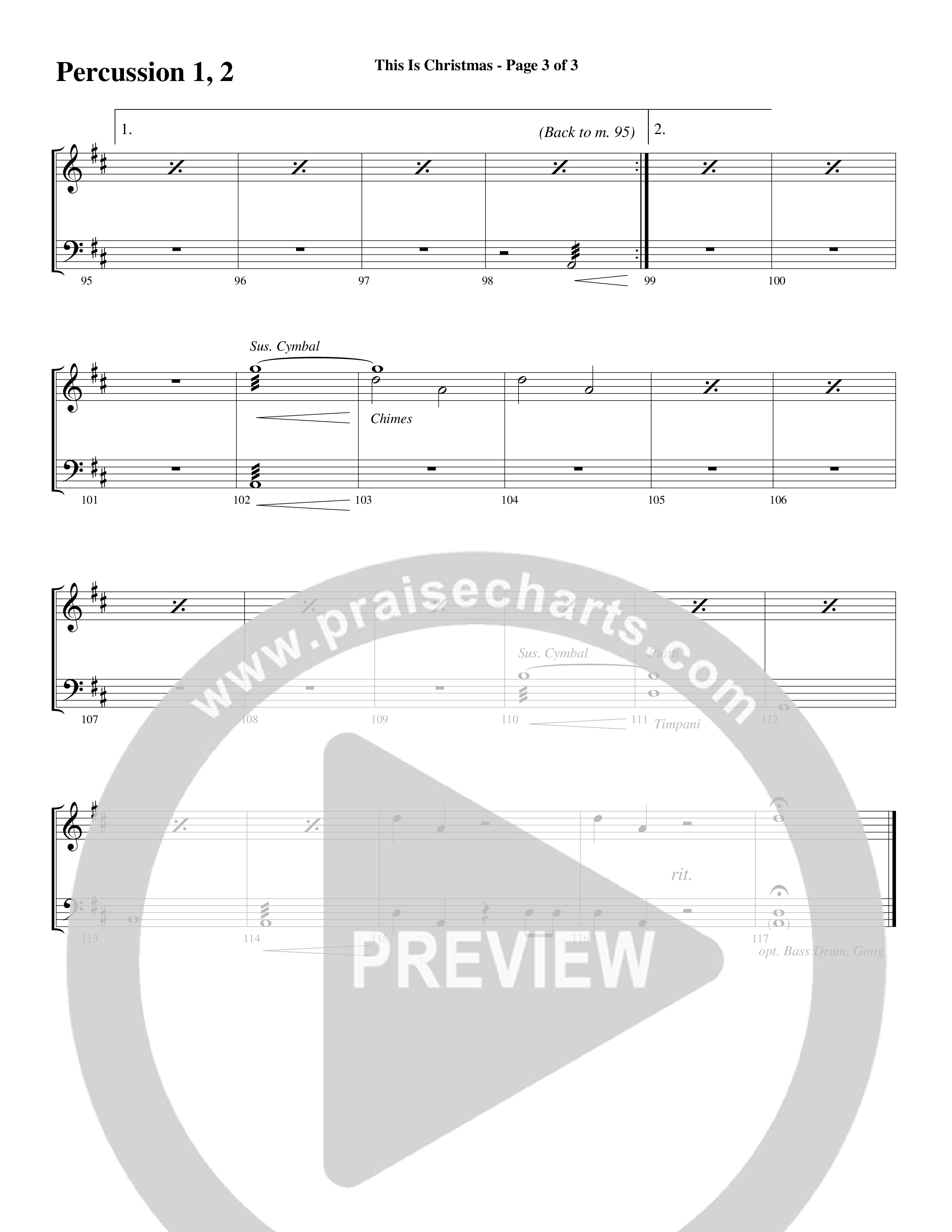 This Is Christmas (Choral Anthem SATB) Percussion 1/2 (Word Music Choral / Arr. Dave Williamson)