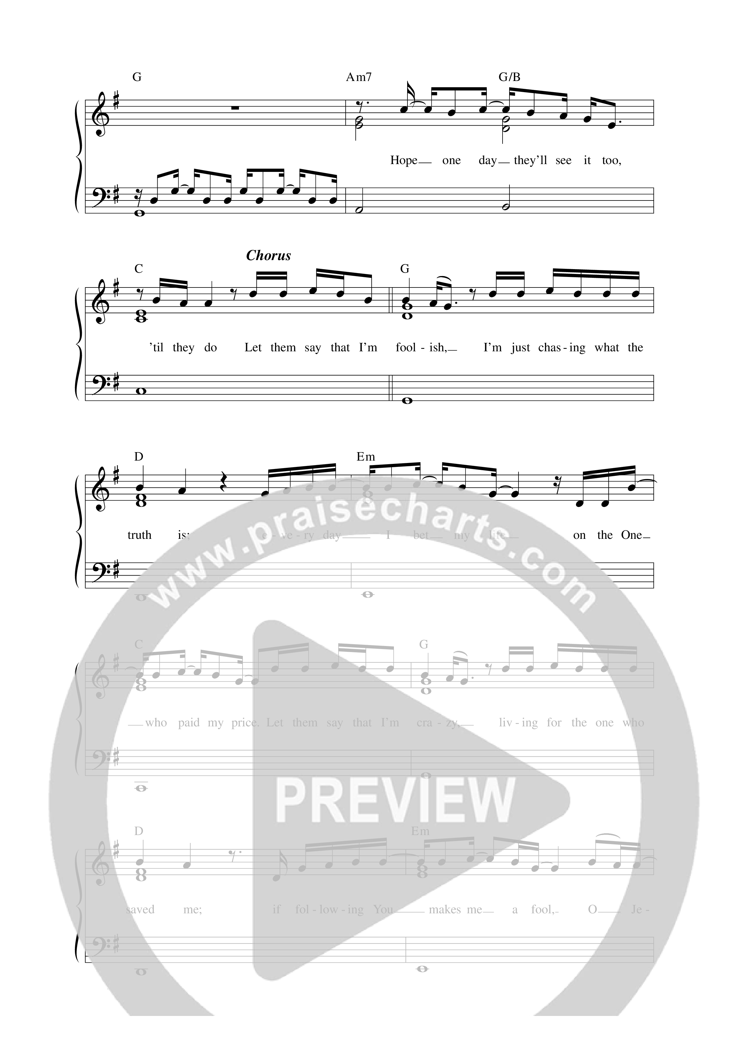 Foolish Lead Sheet Melody (Peter Burton)