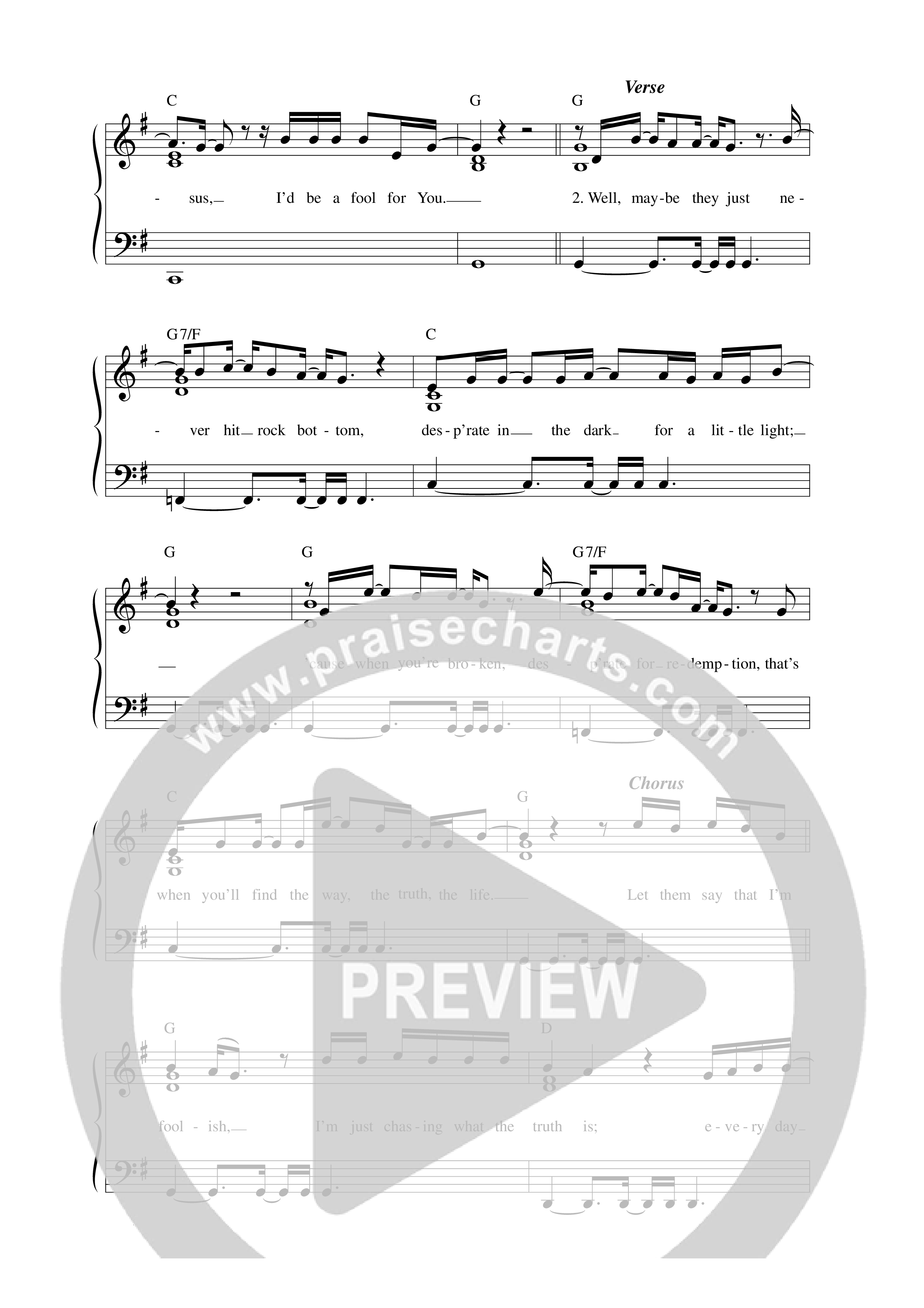 Foolish Lead Sheet Melody (Peter Burton)