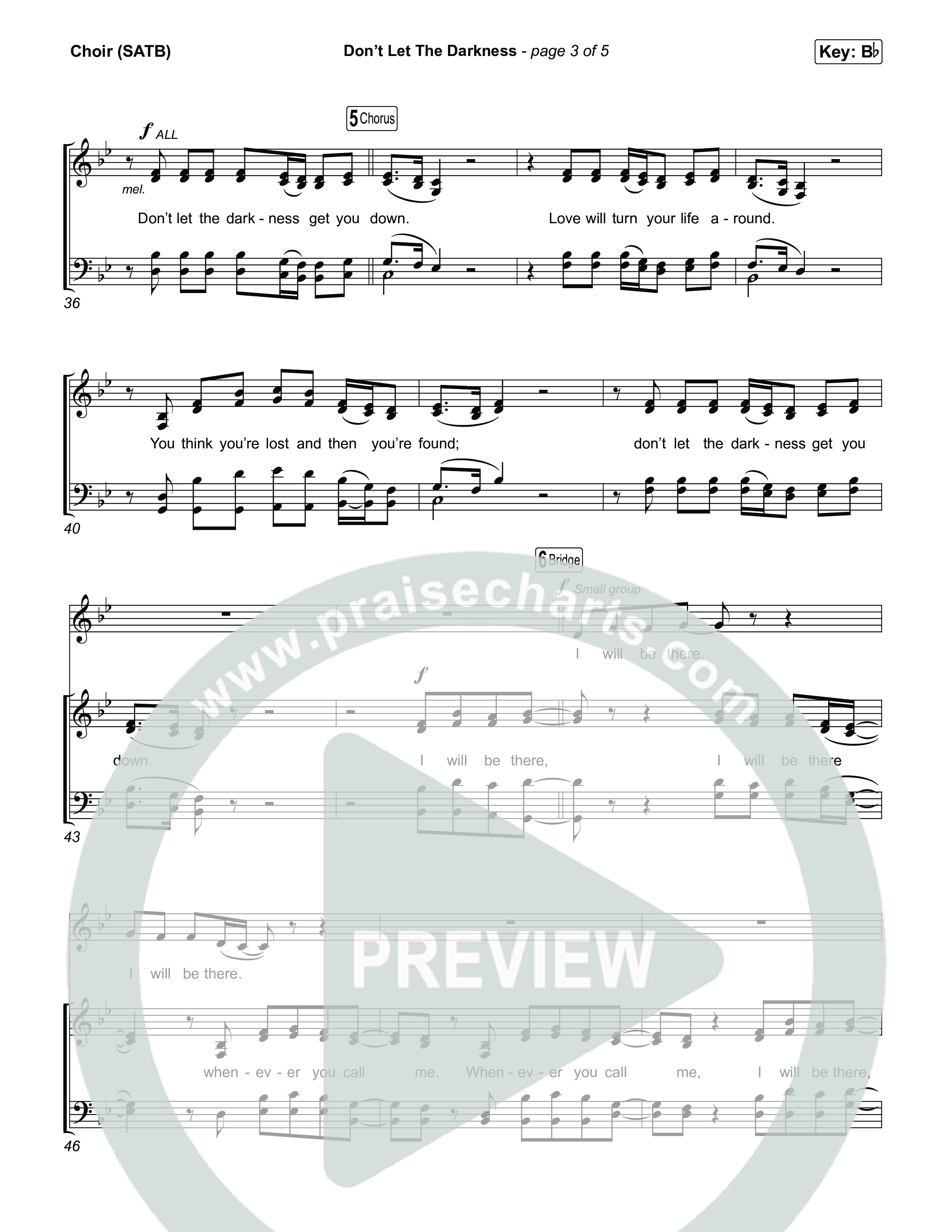 Don't Let The Darkness Choir Sheet (SATB) (We The Kingdom)