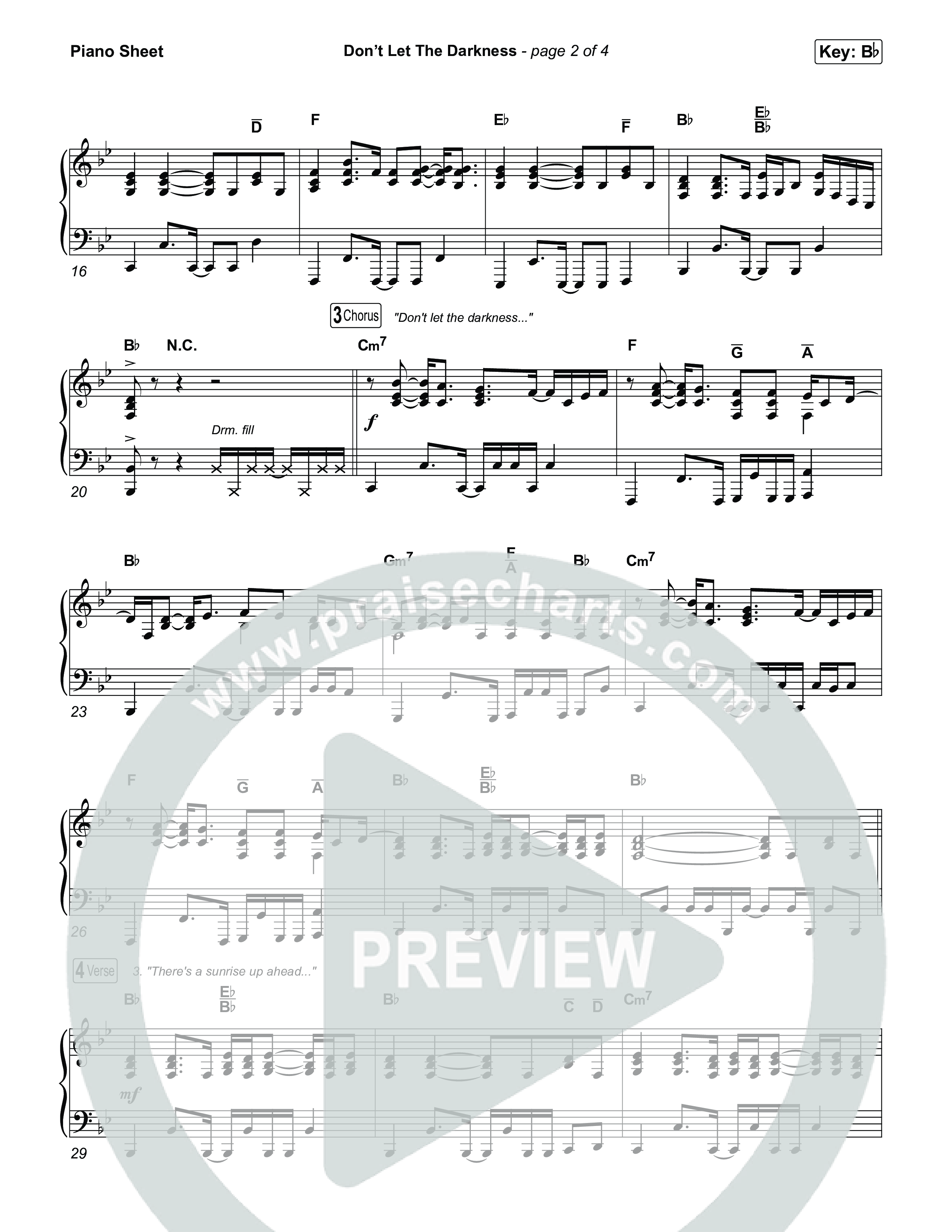 Don't Let The Darkness Piano Sheet (We The Kingdom)