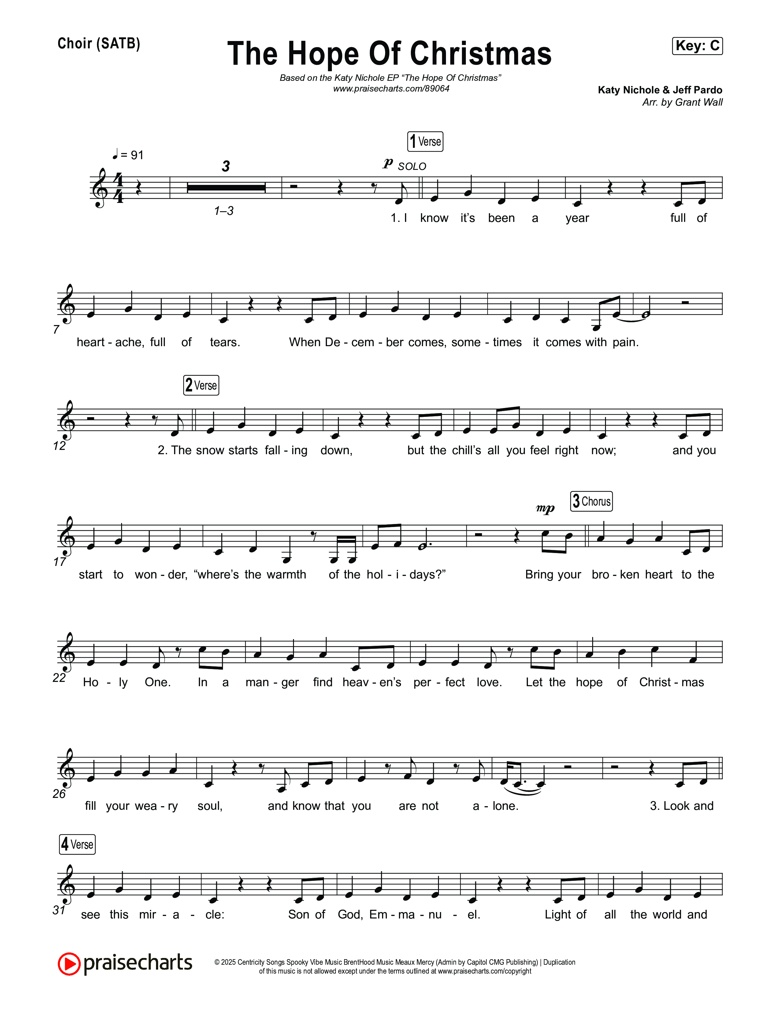 The Hope Of Christmas Choir Sheet (SATB) (Katy Nichole)