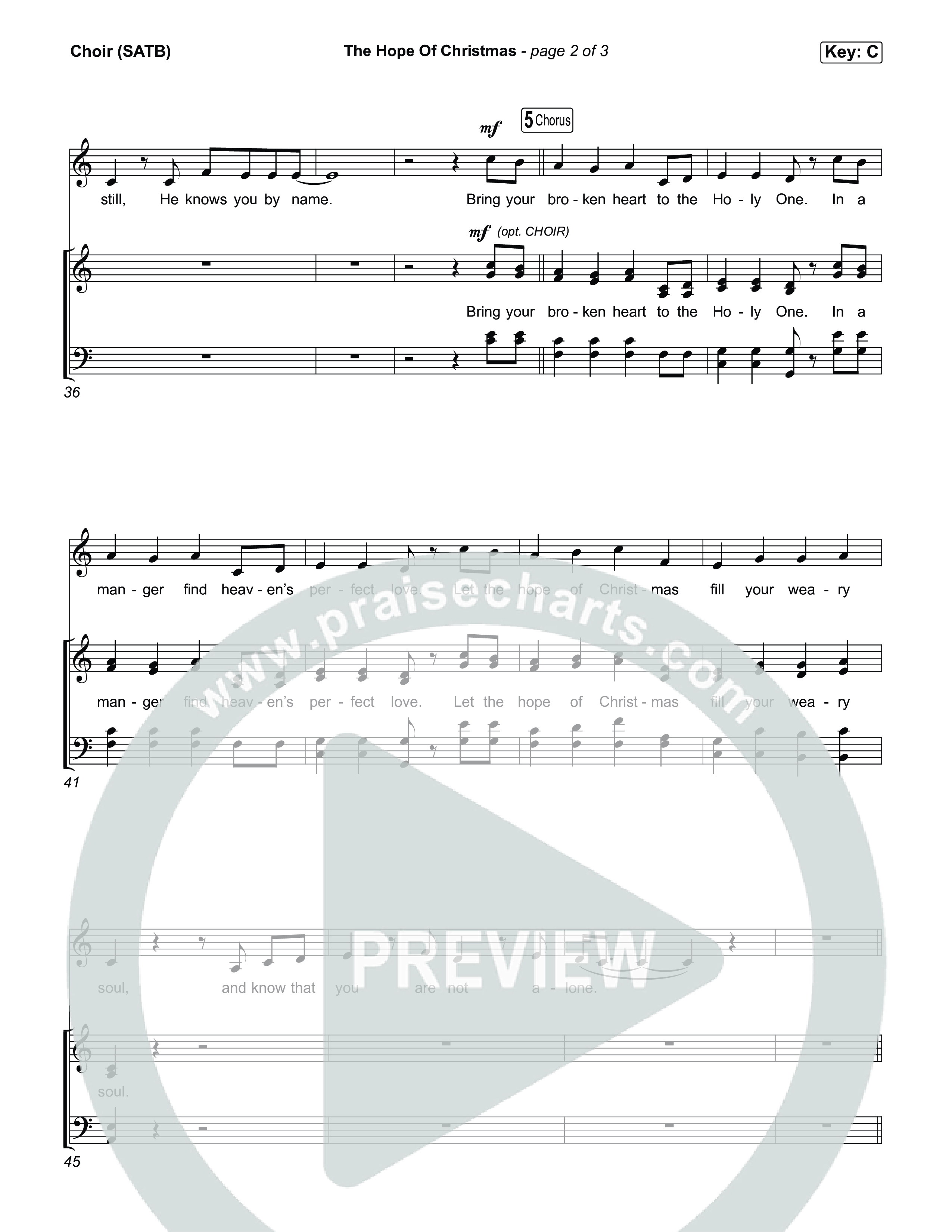 The Hope Of Christmas Choir Sheet (SATB) (Katy Nichole)