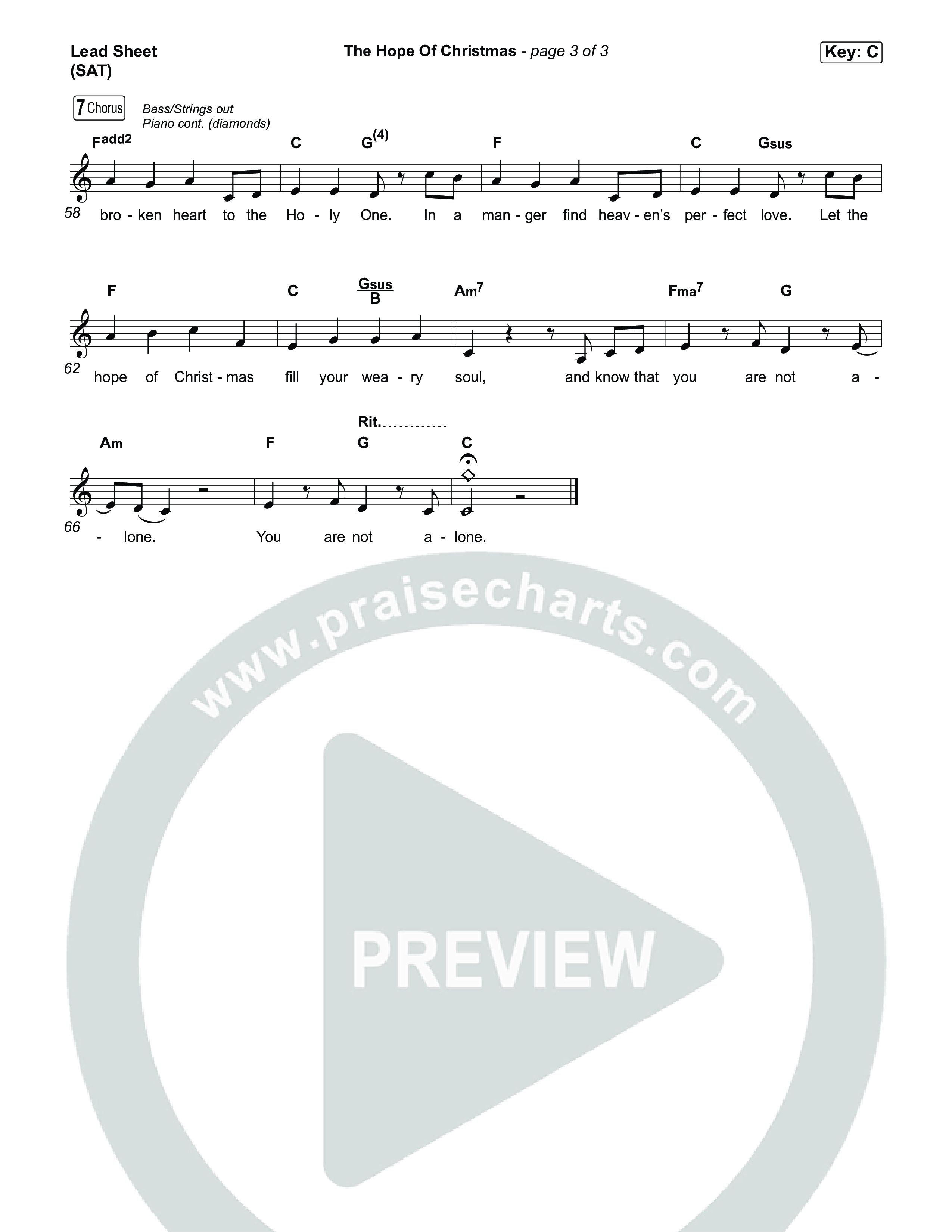 The Hope Of Christmas Lead Sheet (SAT) (Katy Nichole)