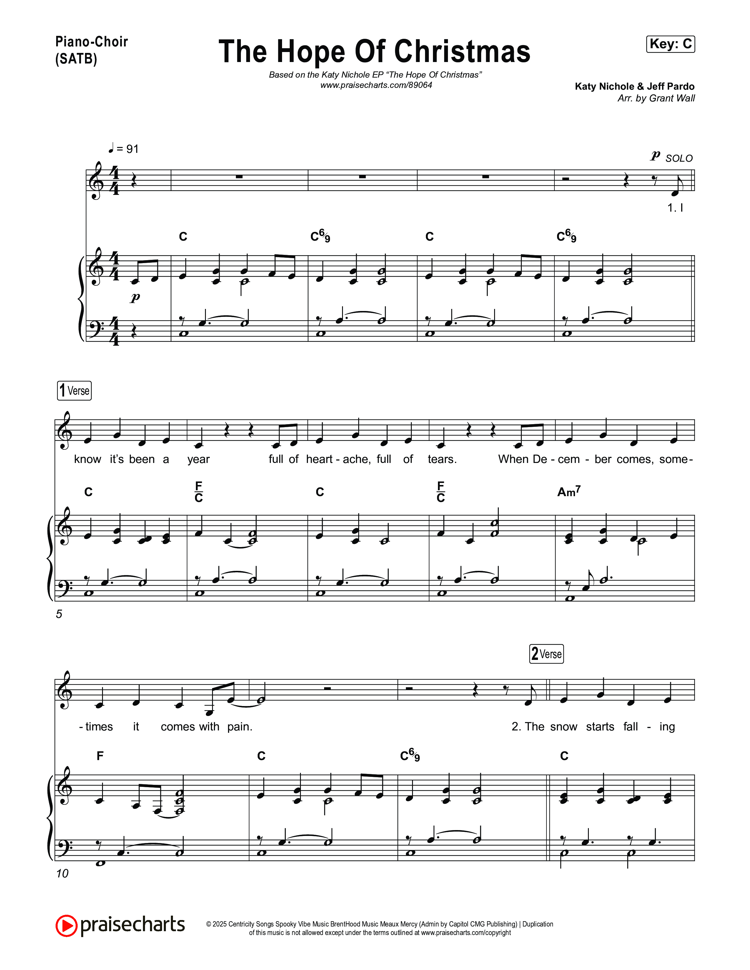 The Hope Of Christmas Piano/Vocal Pack (Katy Nichole)