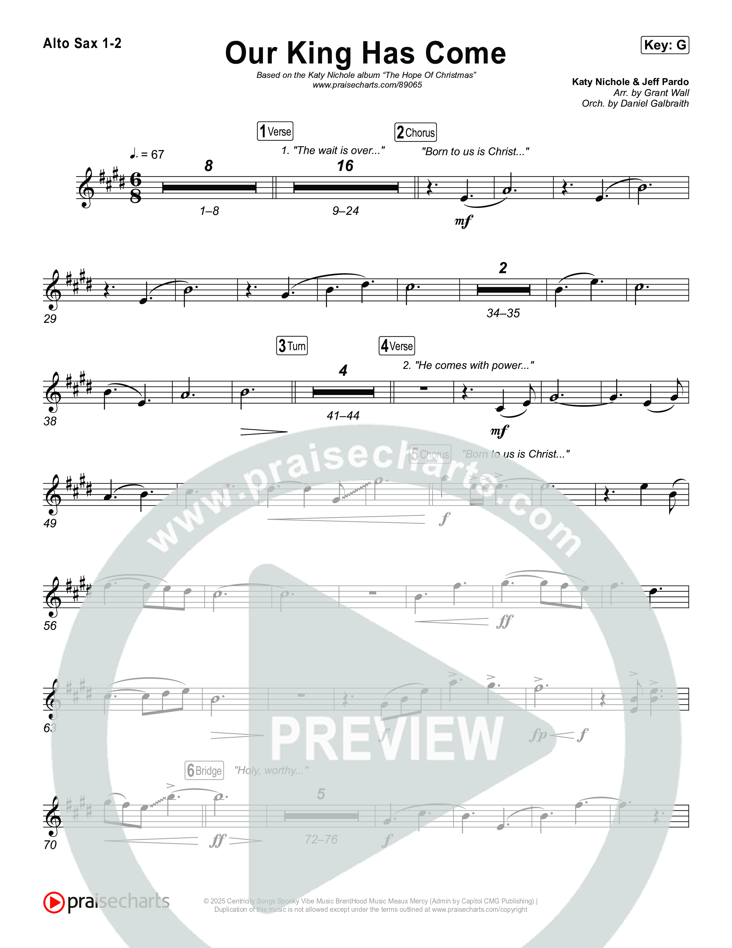 Our King Has Come Sax Pack (Katy Nichole)
