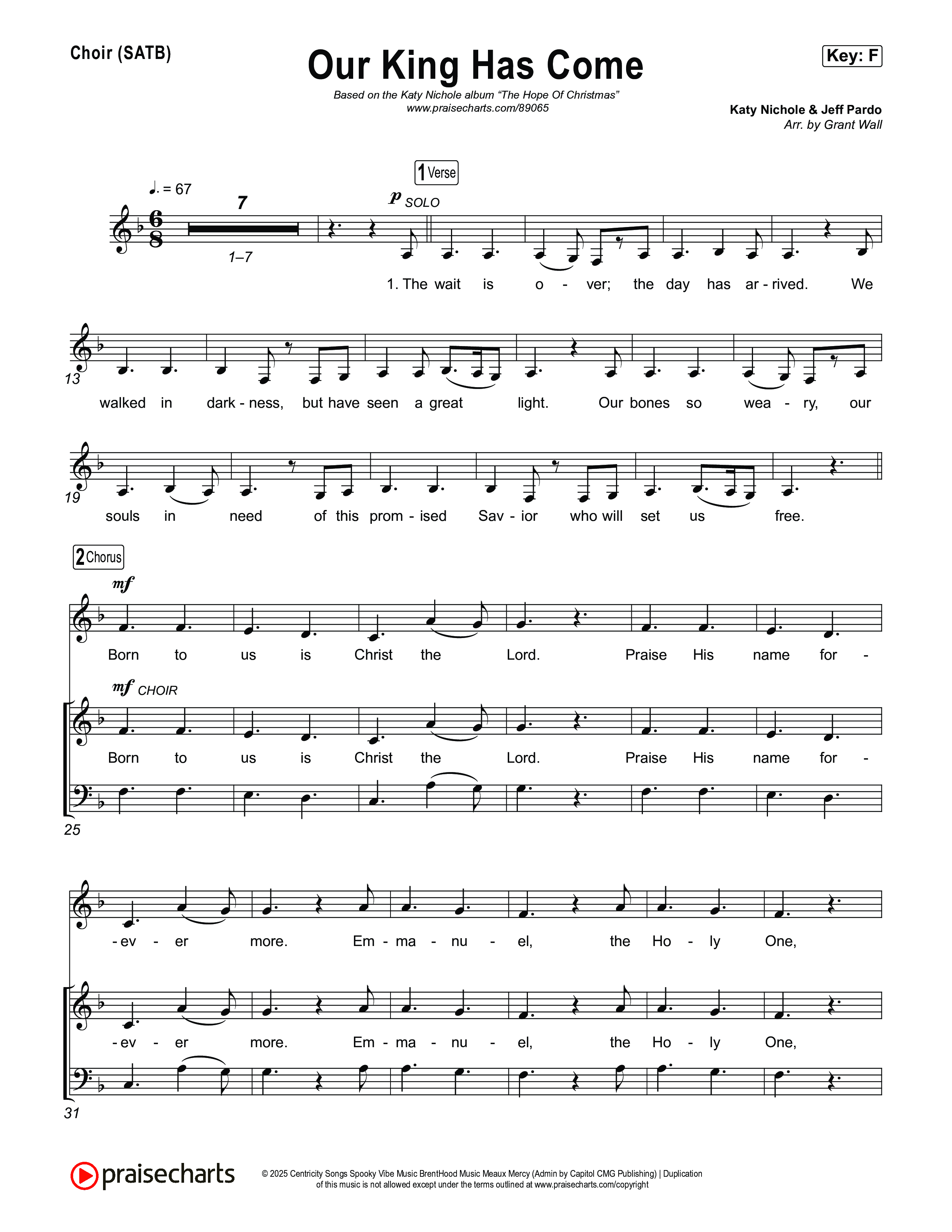 Our King Has Come Choir Sheet (SATB) (Katy Nichole)