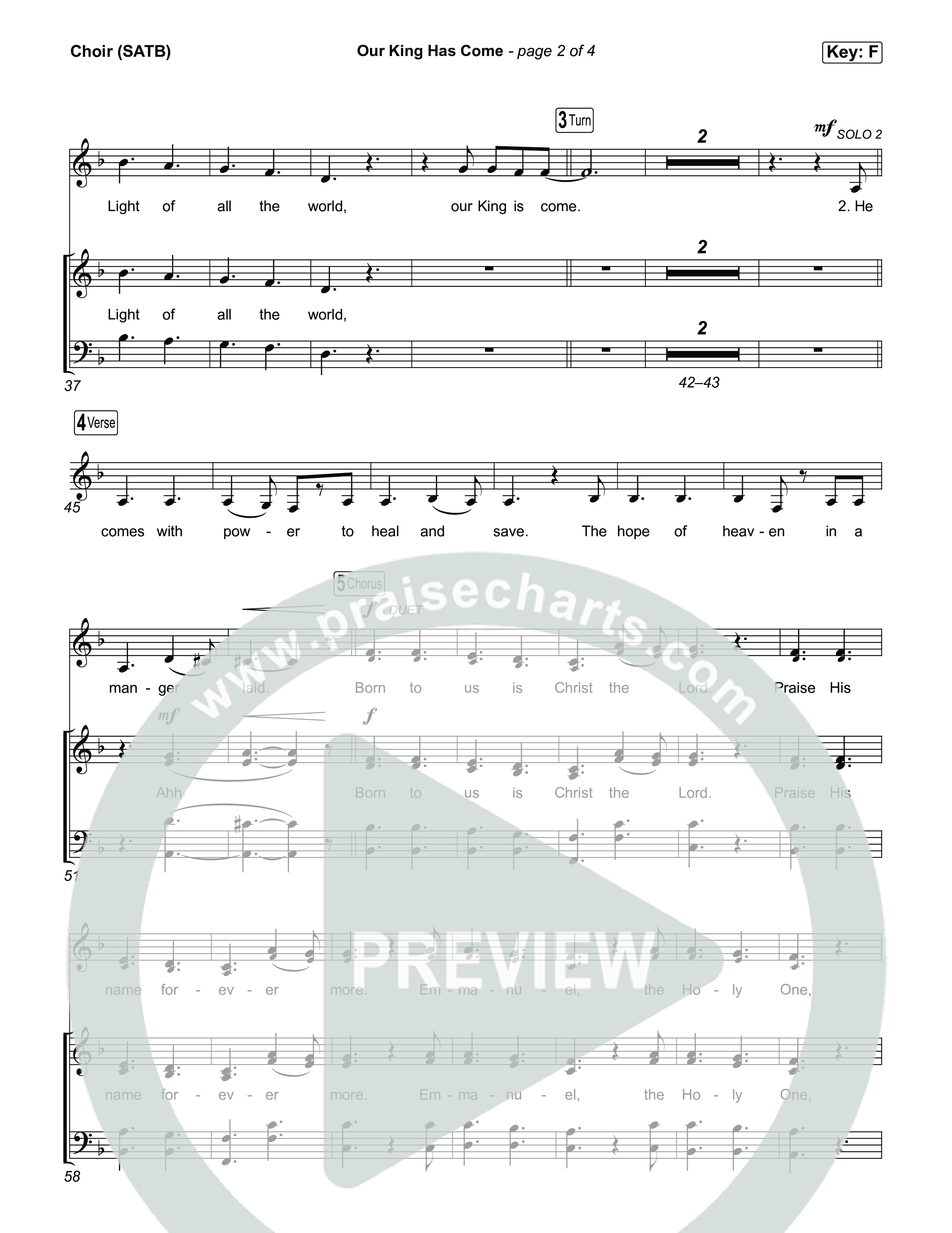 Our King Has Come Choir Sheet (SATB) (Katy Nichole)