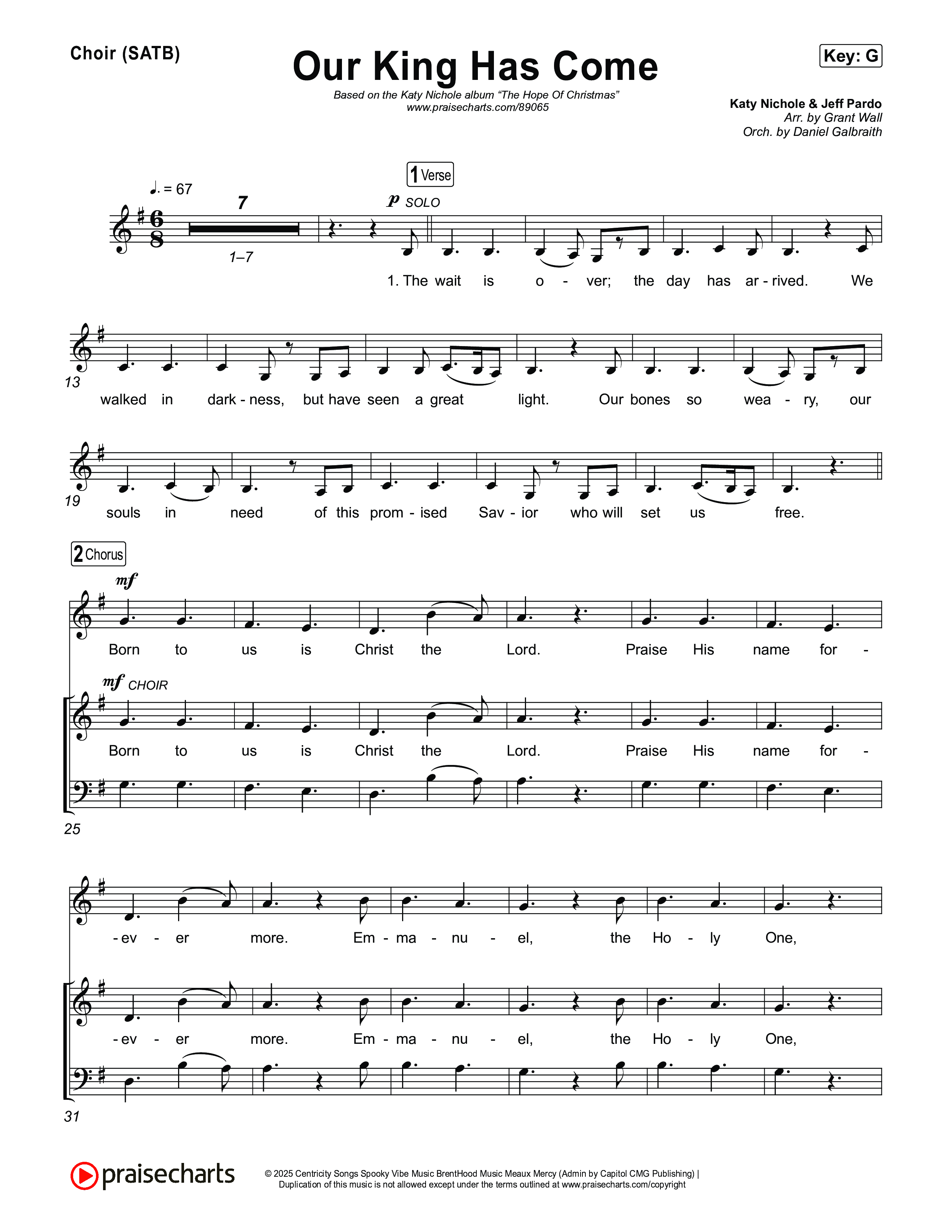 Our King Has Come Choir Sheet (SATB) (Katy Nichole)