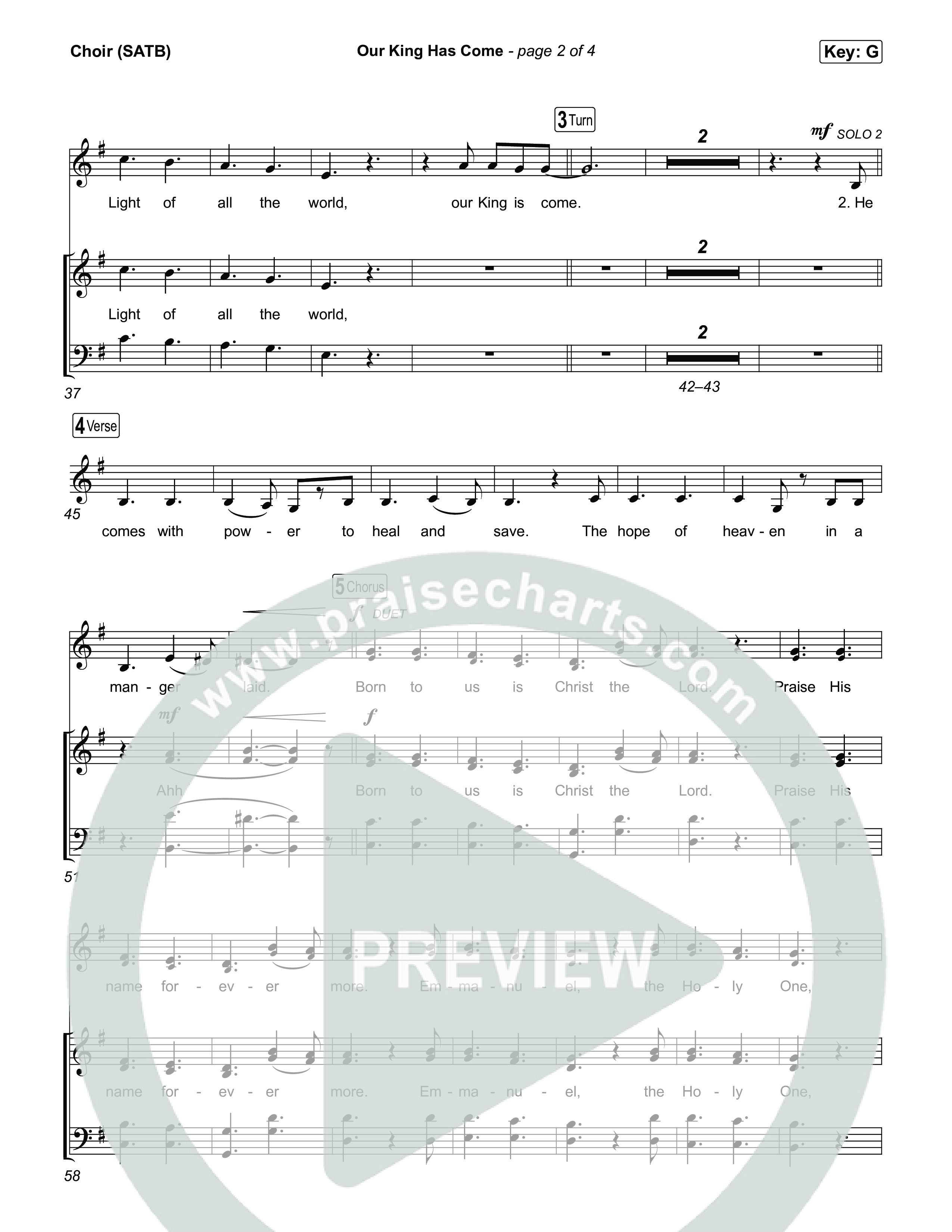 Our King Has Come Choir Sheet (SATB) (Katy Nichole)