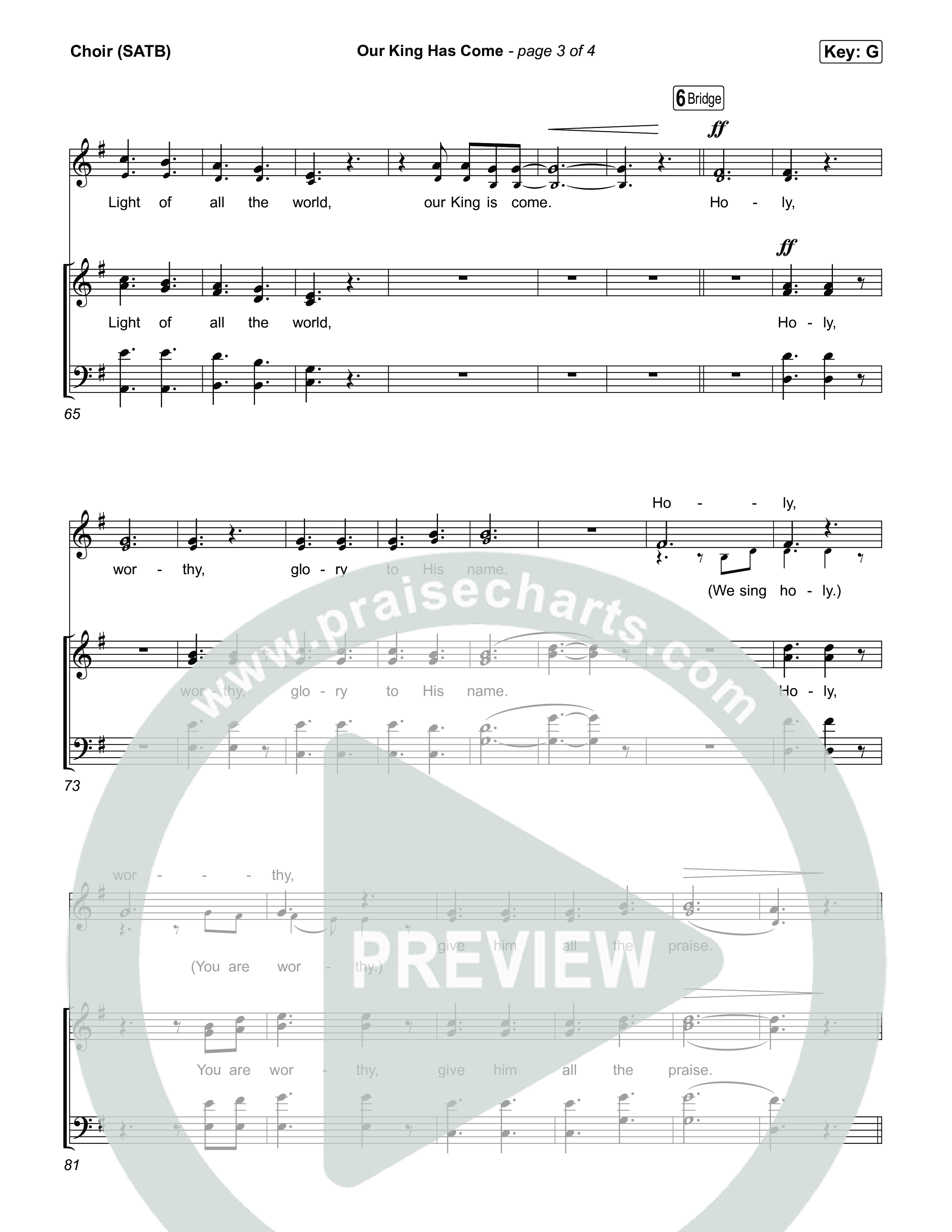 Our King Has Come Choir Sheet (SATB) (Katy Nichole)