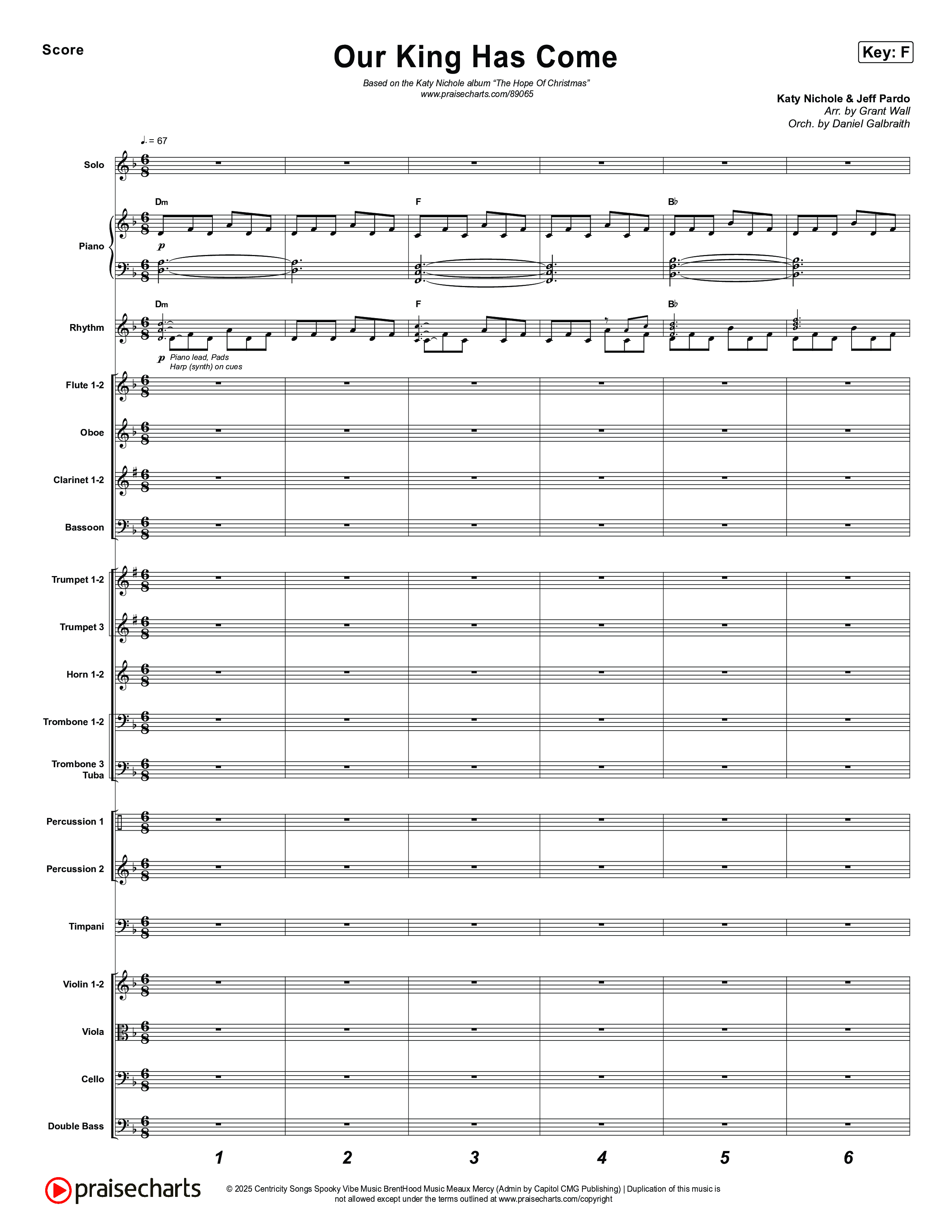 Our King Has Come Orchestration (Katy Nichole)