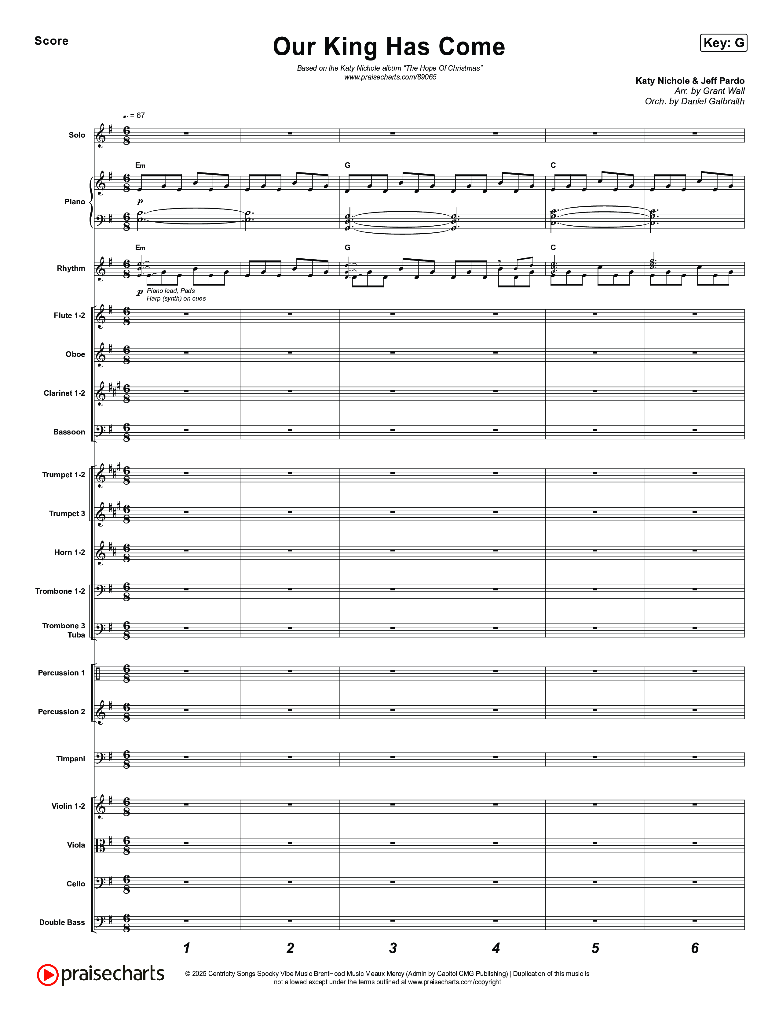 Our King Has Come Orchestration (Katy Nichole)